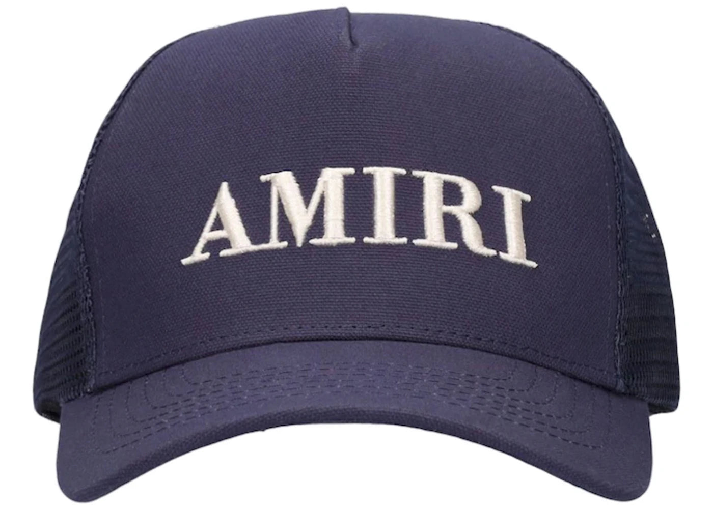 AMIRI Logo Cotton Canvas Trucker Hat Navy