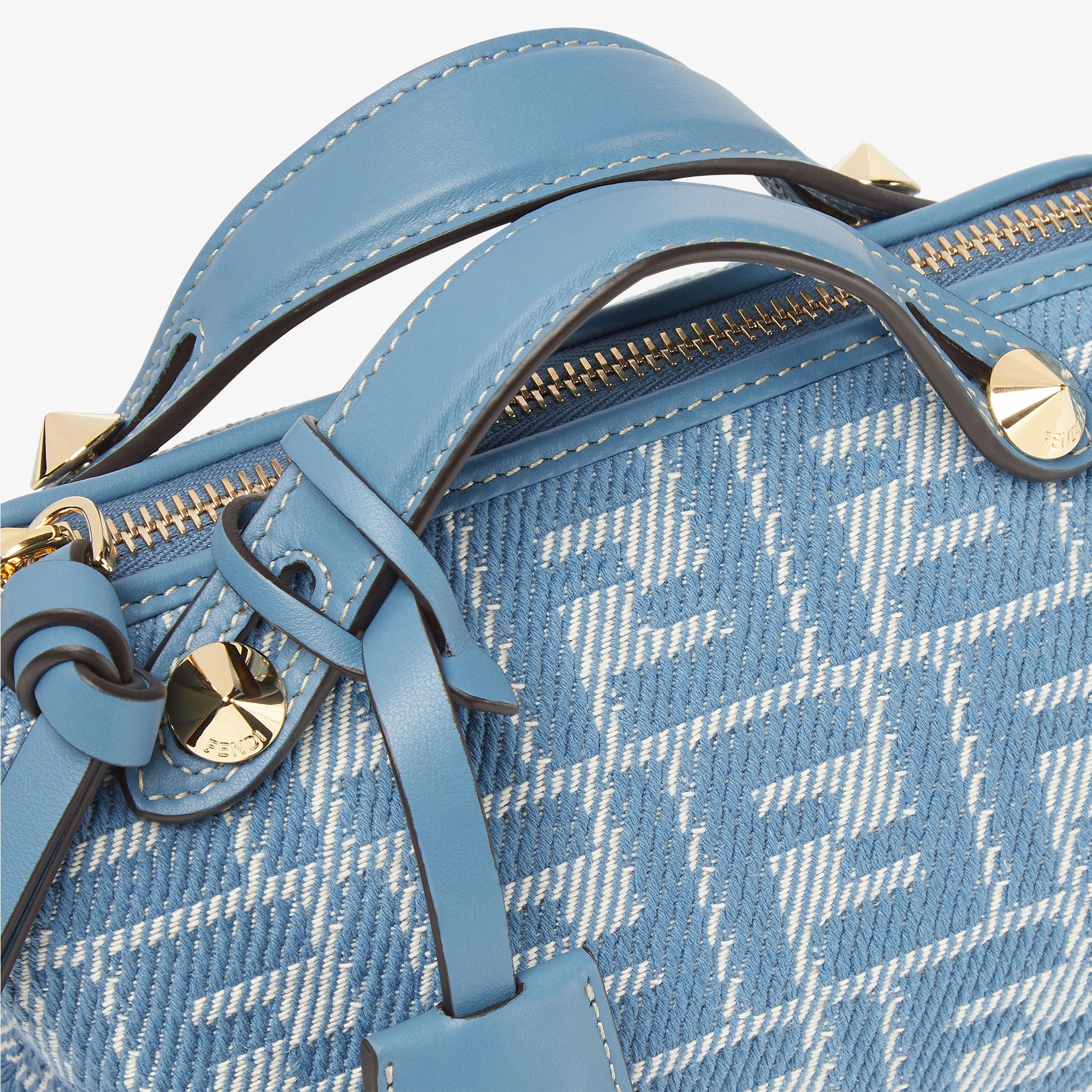 By The Way Soft Mini Blue denim-effect FF jacquard mini-bag