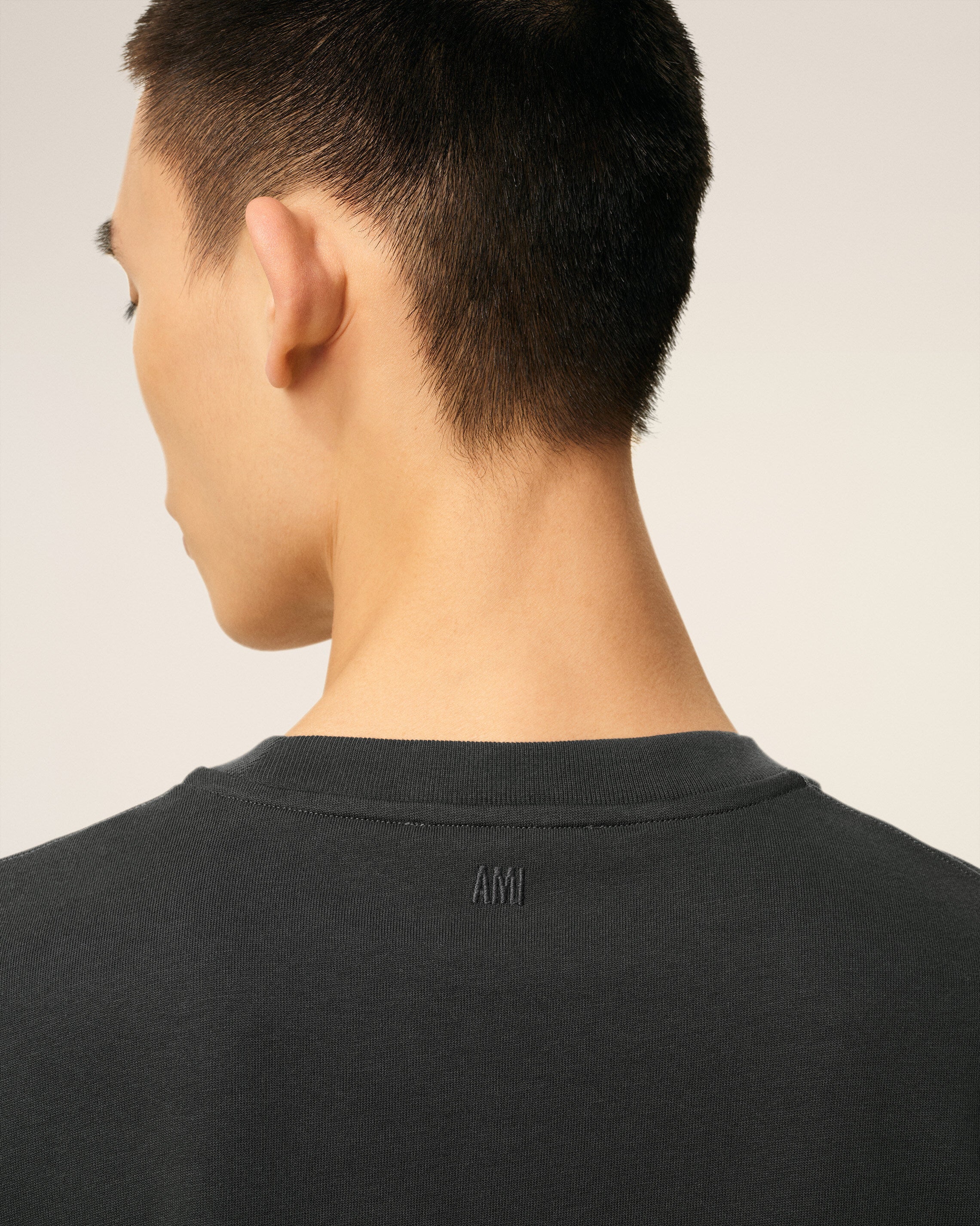 Black Cotton Ami De Coeur Cosy Fit T-shirt ANTHRACITE