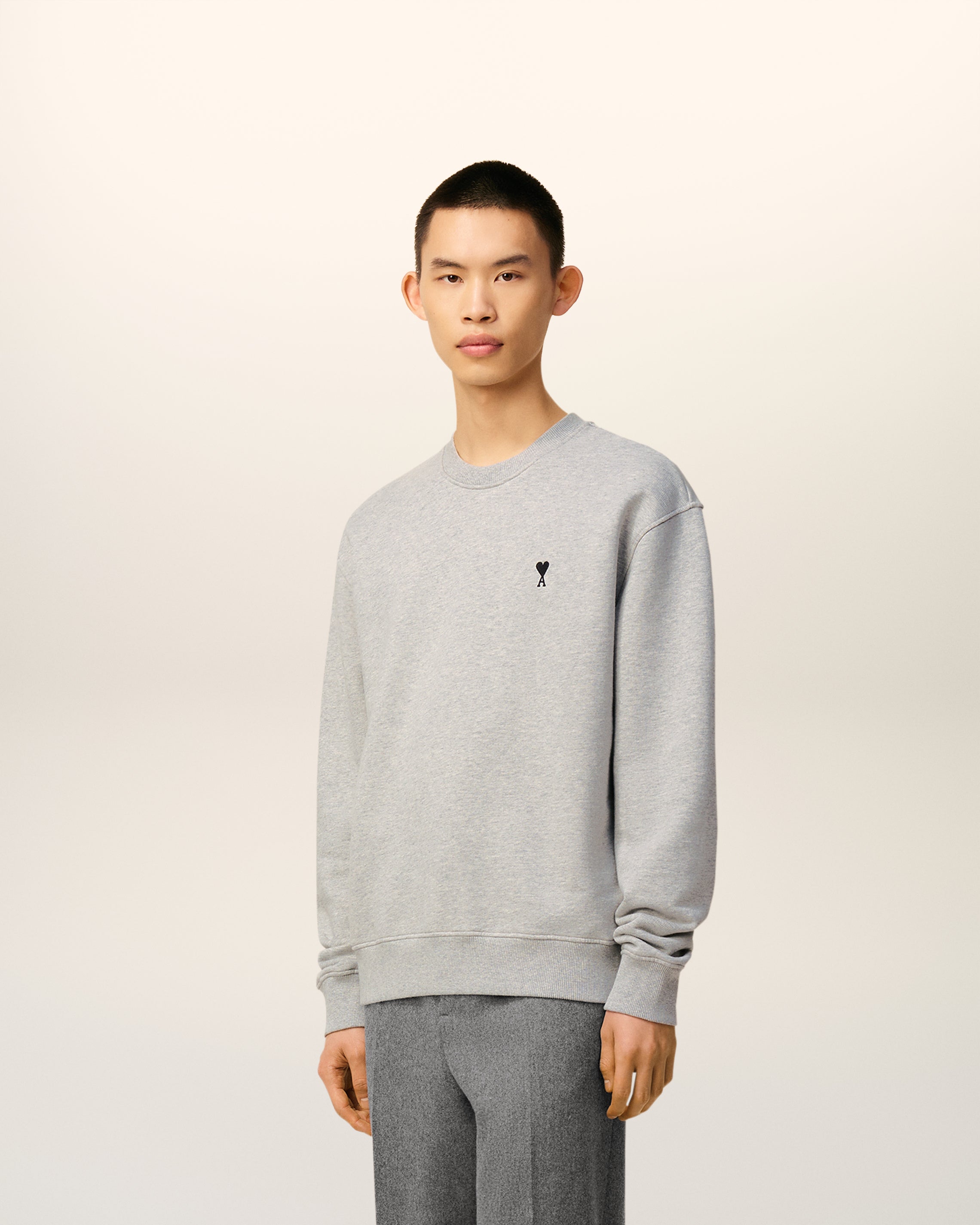 Grey Cotton Ami De Coeur Sweatshirt HEATHER ASH GREY