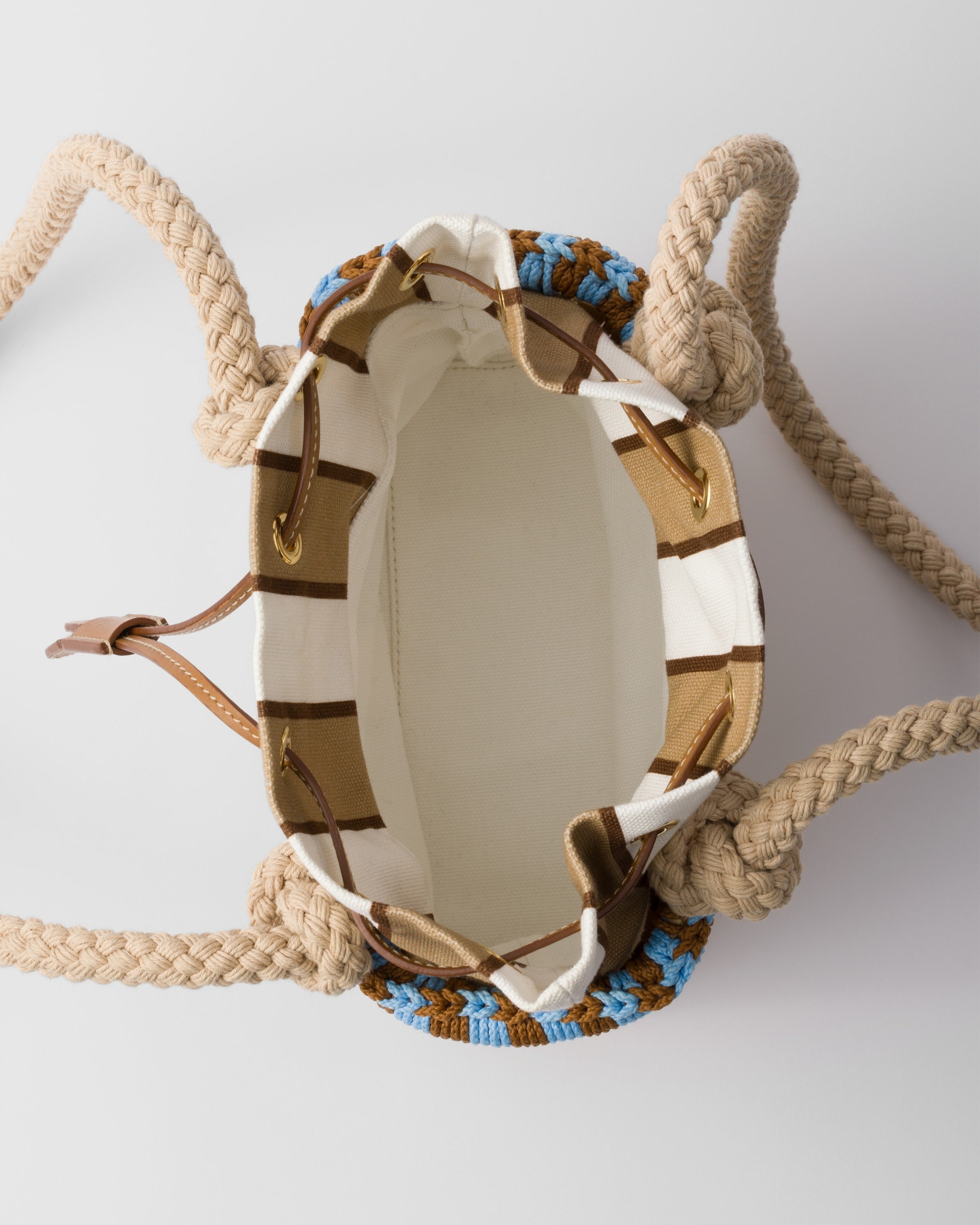Wicker mini-bag Tan / Light Blue