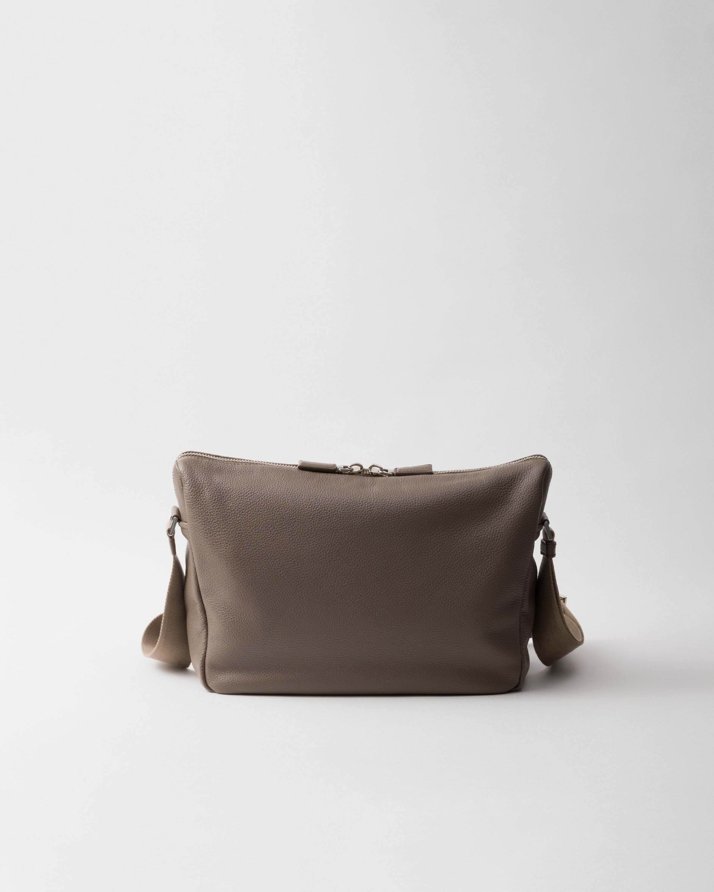 Medium leather shoulder bag Bamboo Gray