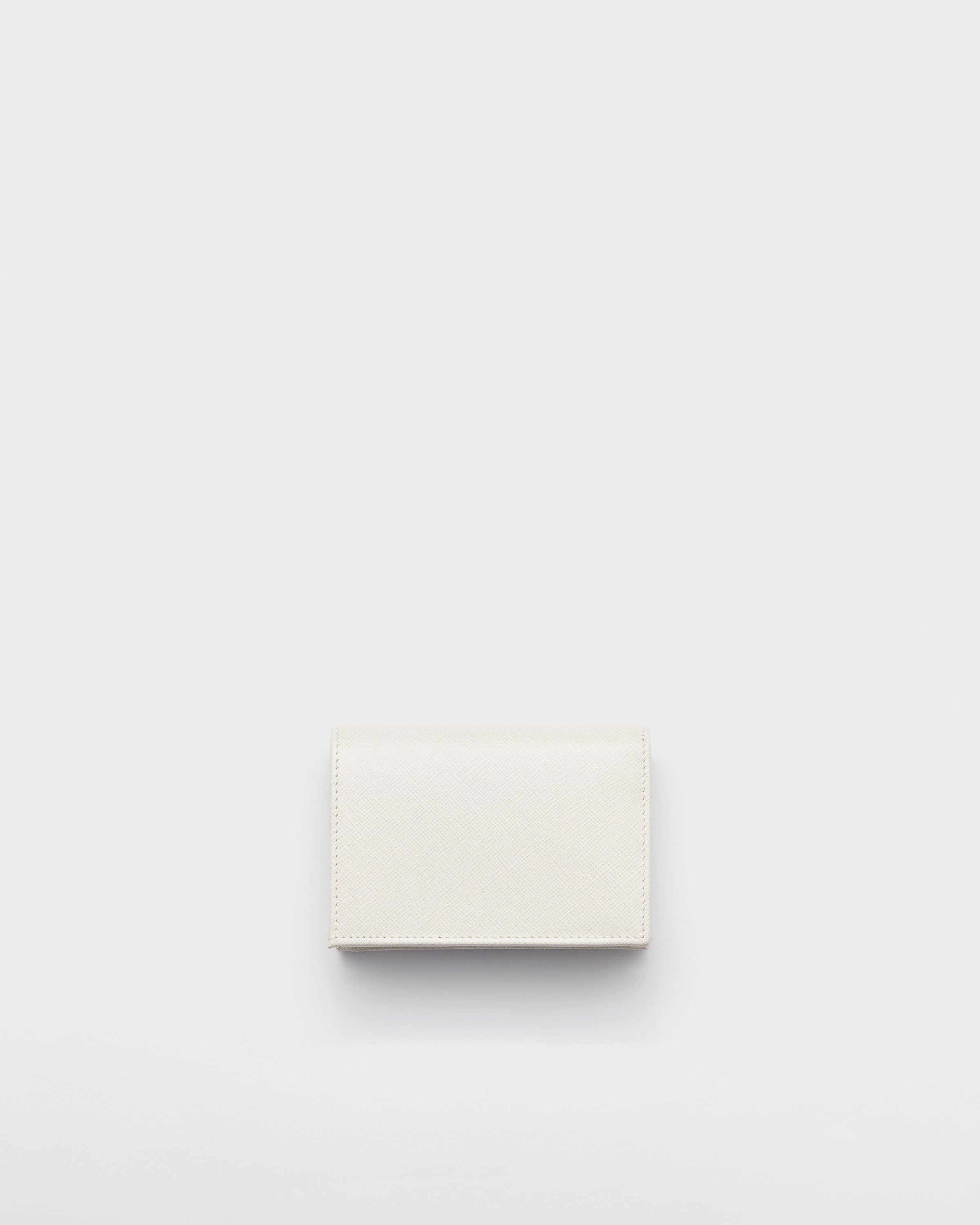 Small Saffiano Leather Wallet Chalk White