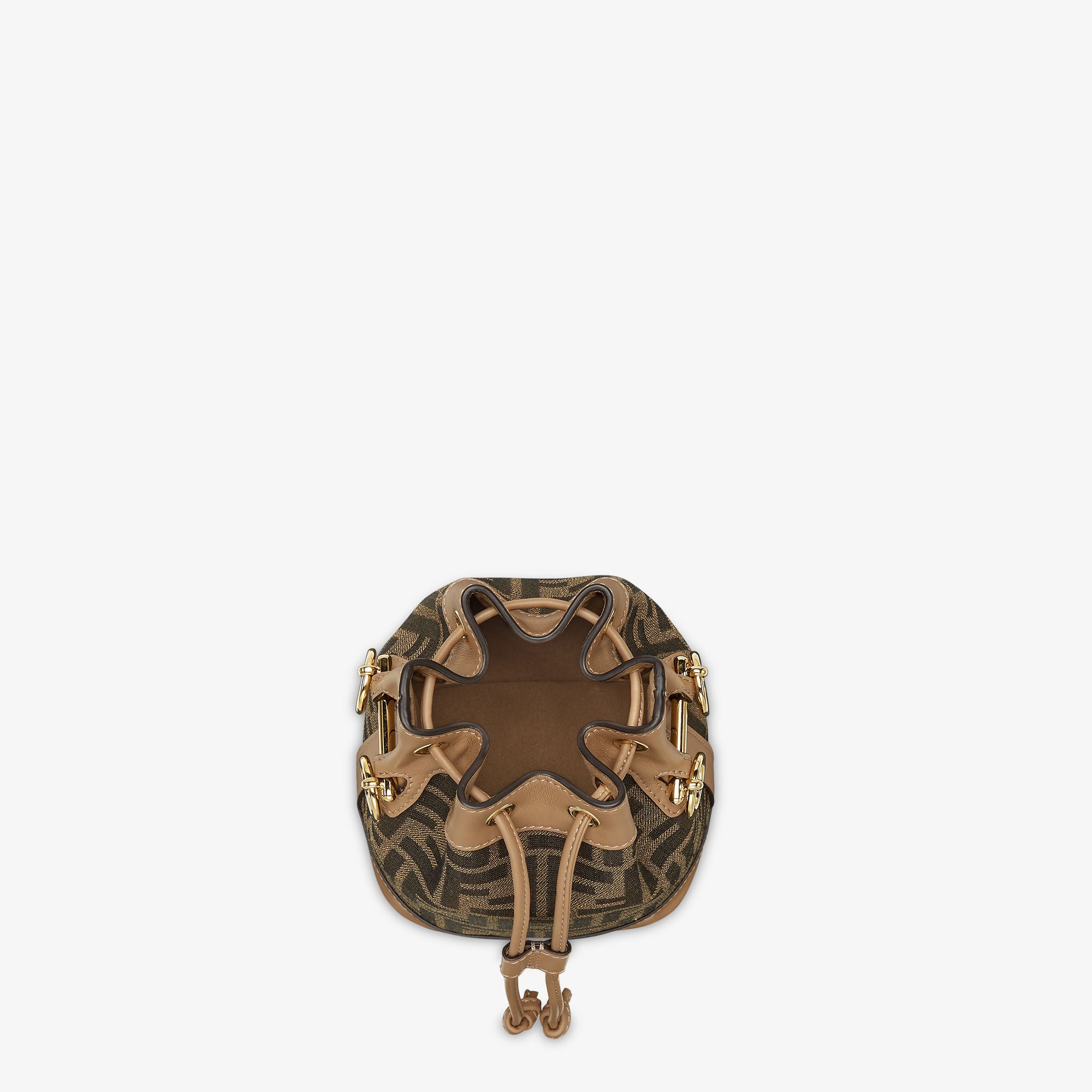 Mon Tresor Brown FF fabric mini-bag