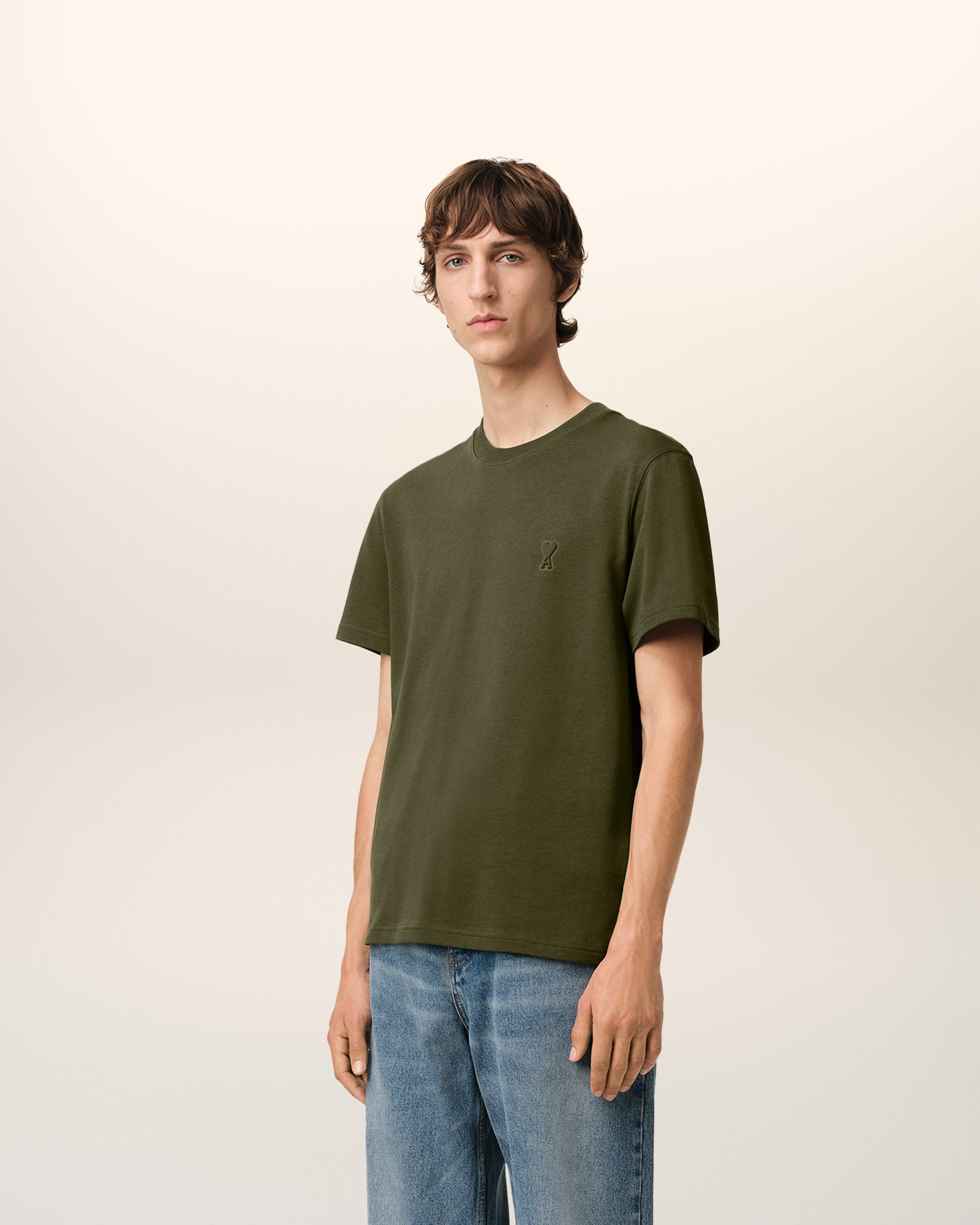 GREEN COTTON AMI DE COEUR T-SHIRT LODEN