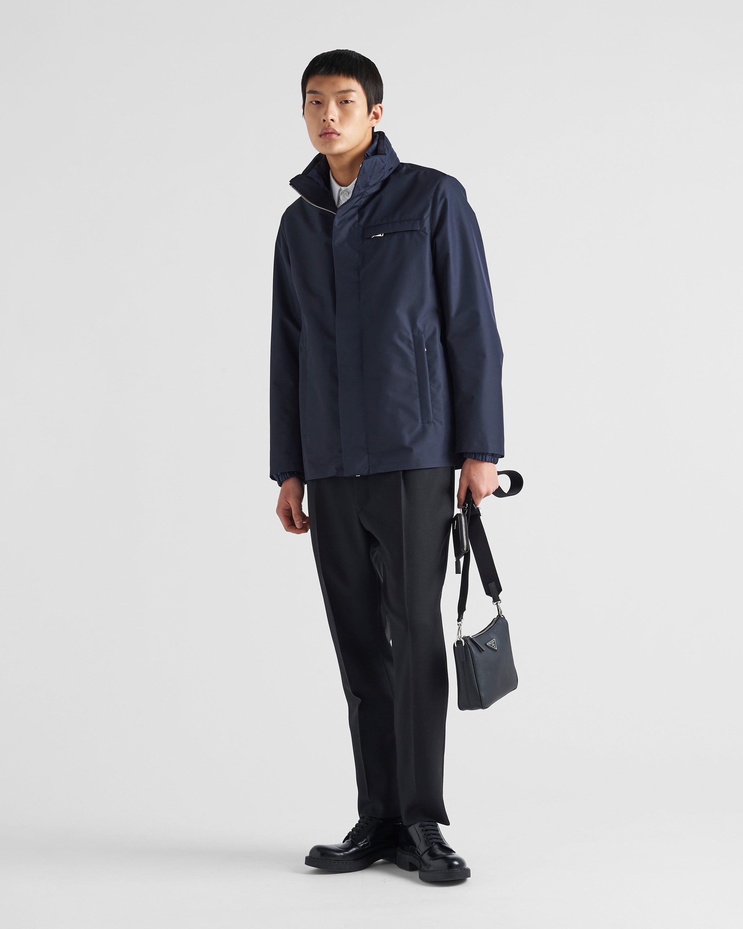 Technical fabric blouson jacket Blue