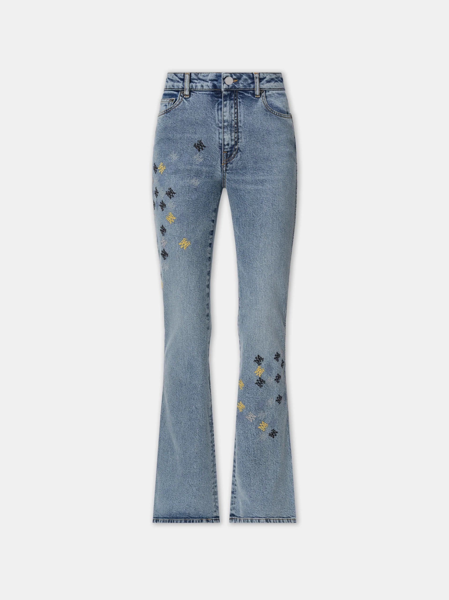 WOMEN'S MA QUAD EMBROIDERED FLARE JEAN Stone Indigo