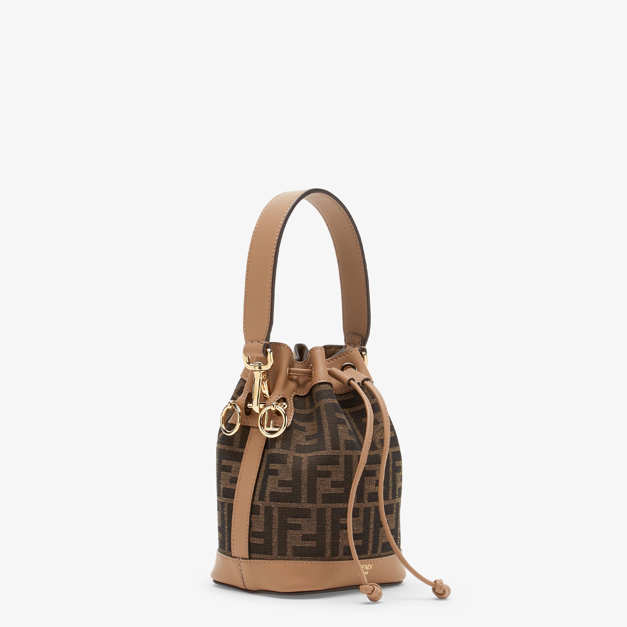 Mon Tresor Brown FF fabric mini-bag