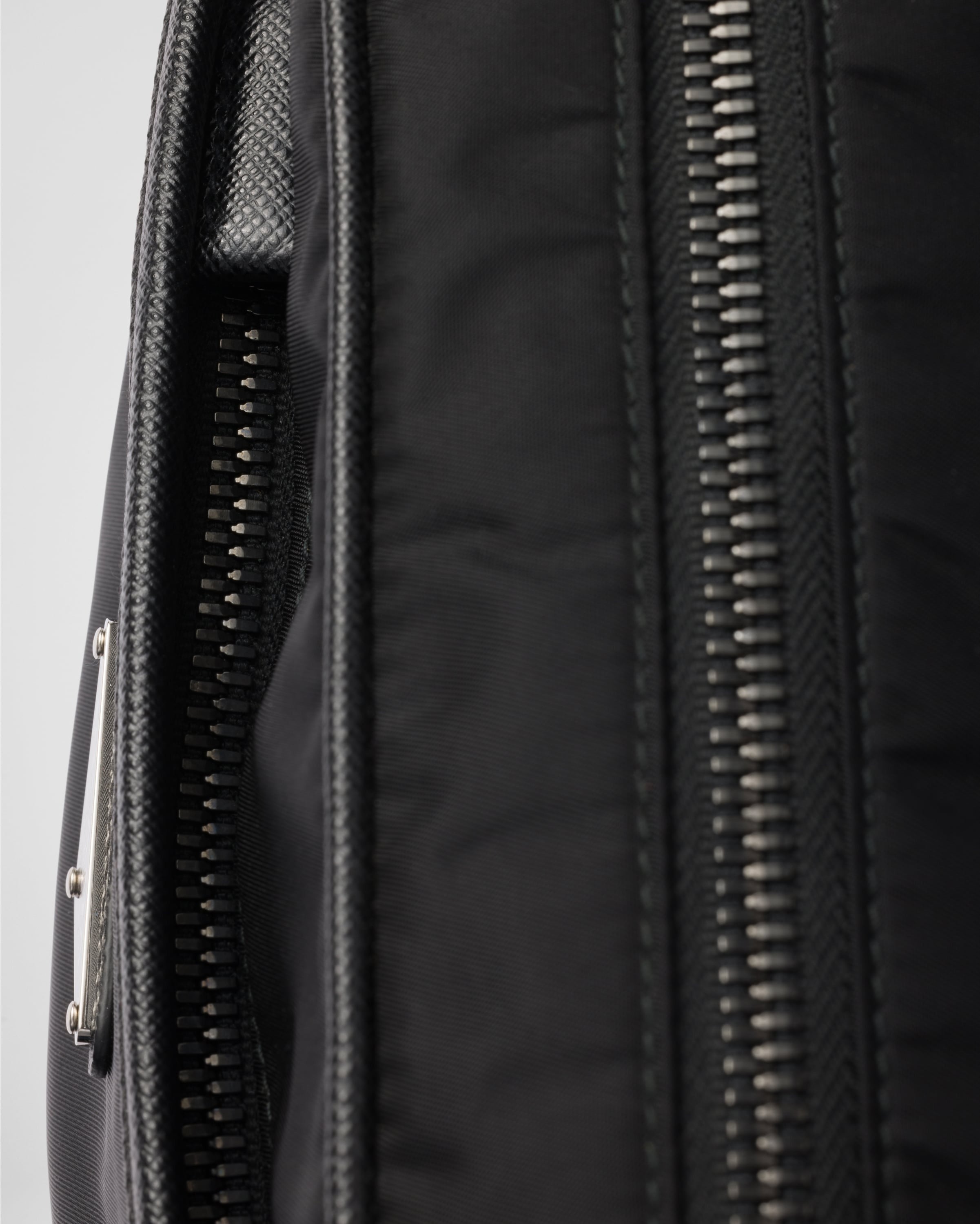 Re-Nylon and Saffiano shoulder bag Black