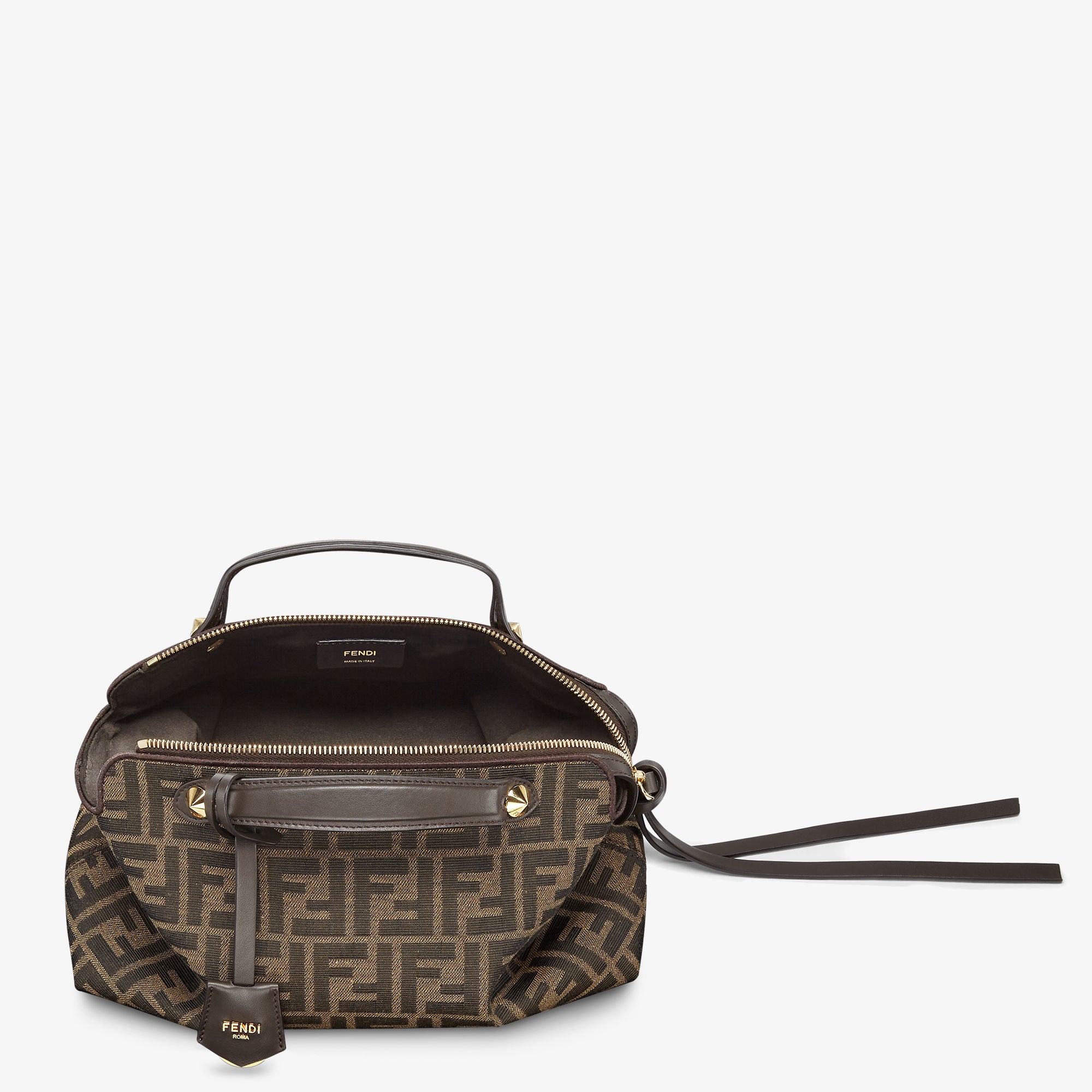 By The Way Soft Medium Brown FF jacquard fabric bag