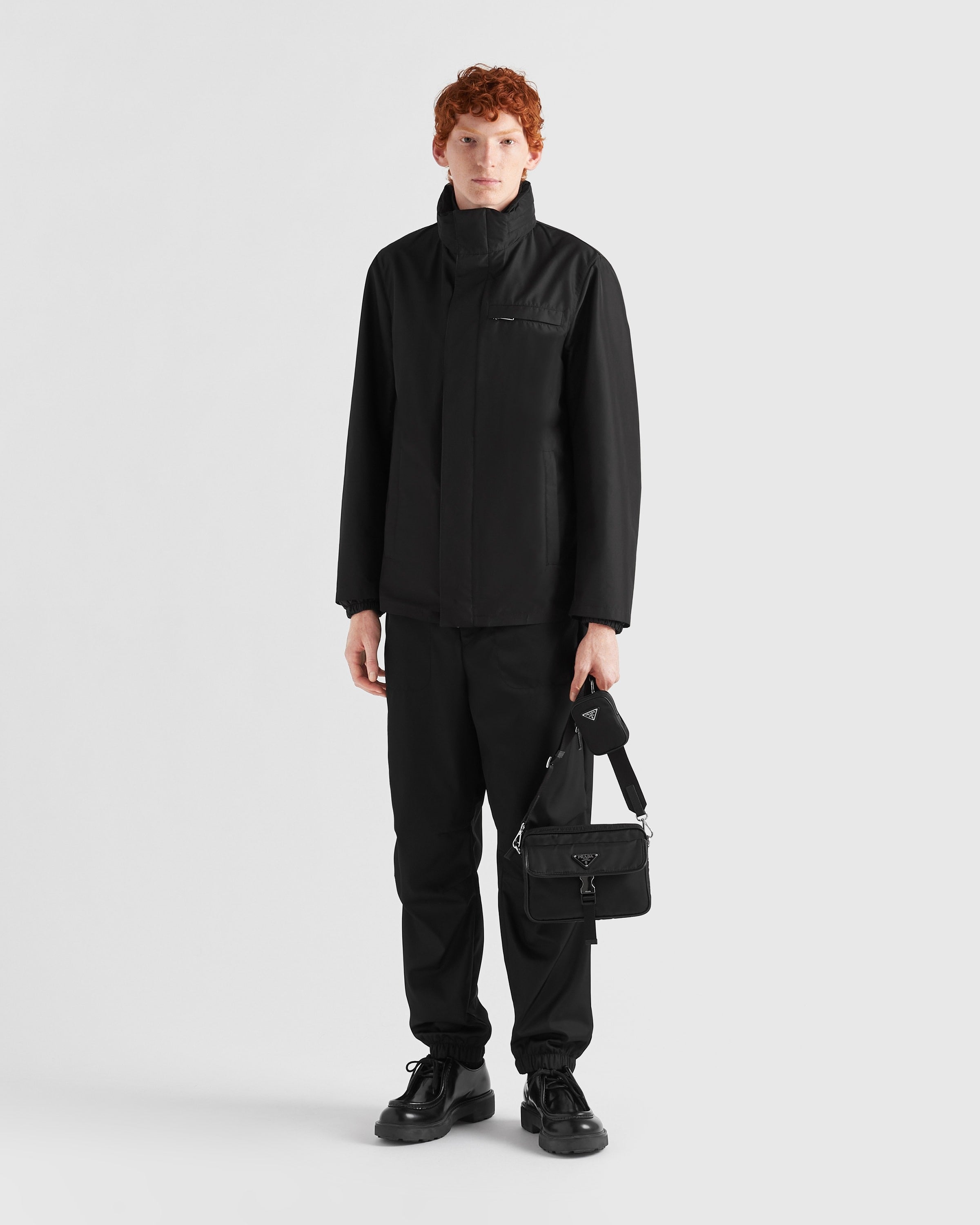 Technical fabric blouson jacket Black