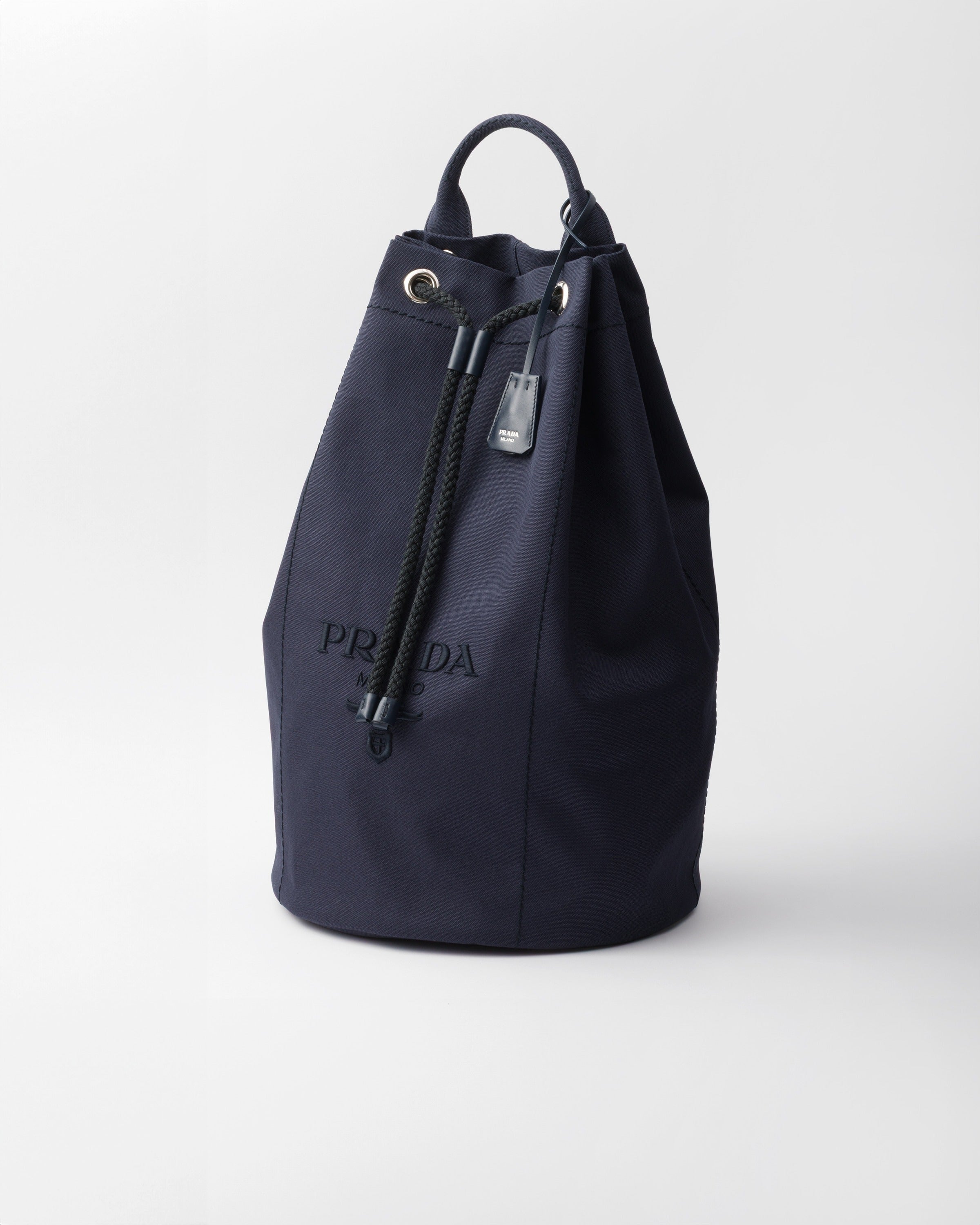 Canvas drawstring duffle bag Baltic Blue