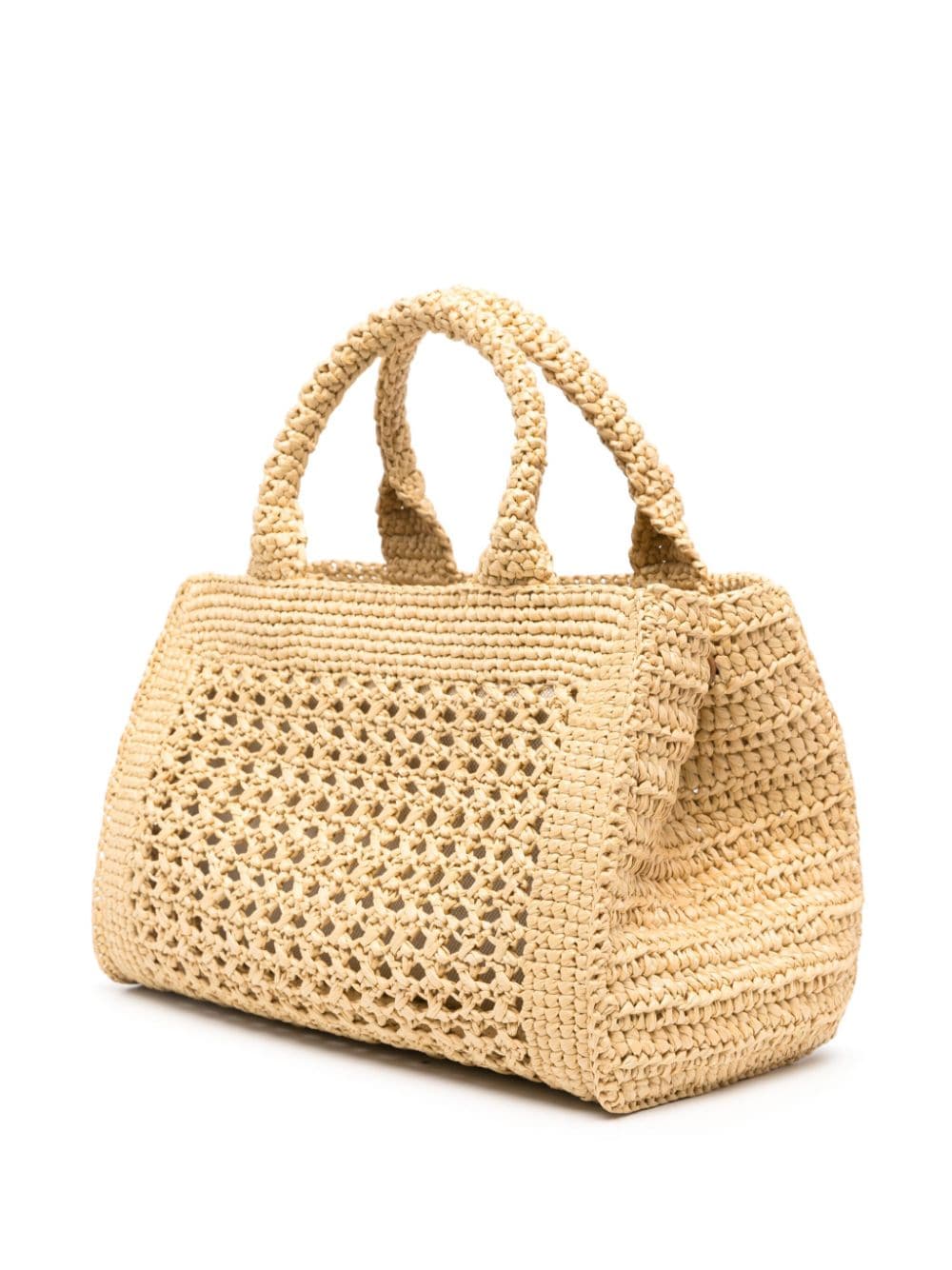 Miu Miu logo-embroidered Raffia Tote Bag