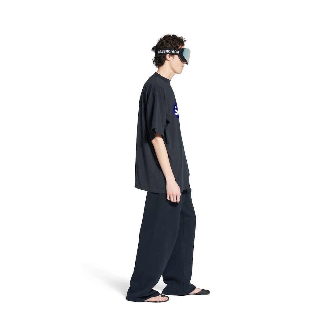 Men's Balenciaga I Scholl Oversized T-shirt in Black Faded