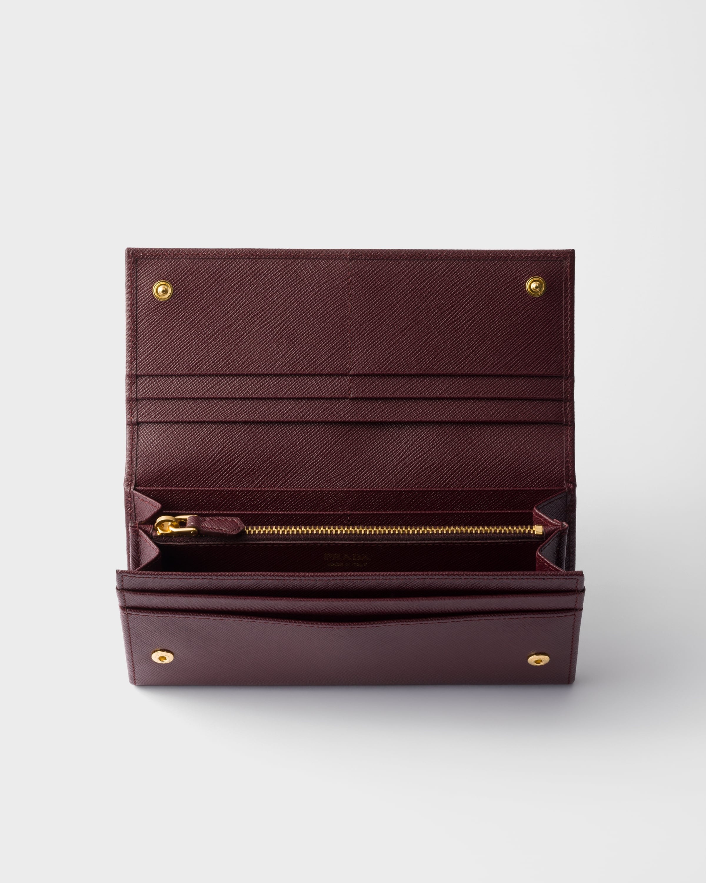 Large Saffiano Leather Wallet Burgundy