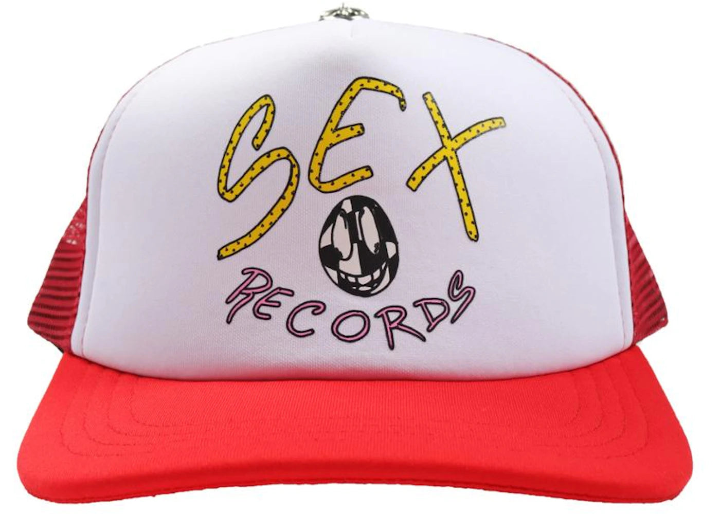 Chrome Hearts Matty Boy Sex Records Logo Trucker Hat Red/White