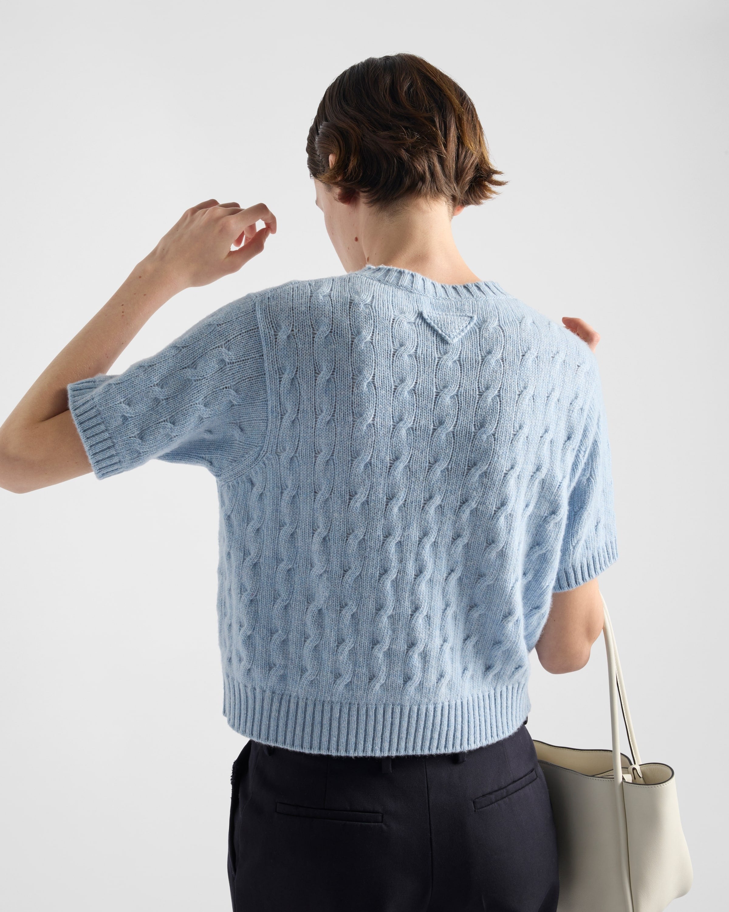 Cable-knit Re-Cashmere sweater Sapphire Blue