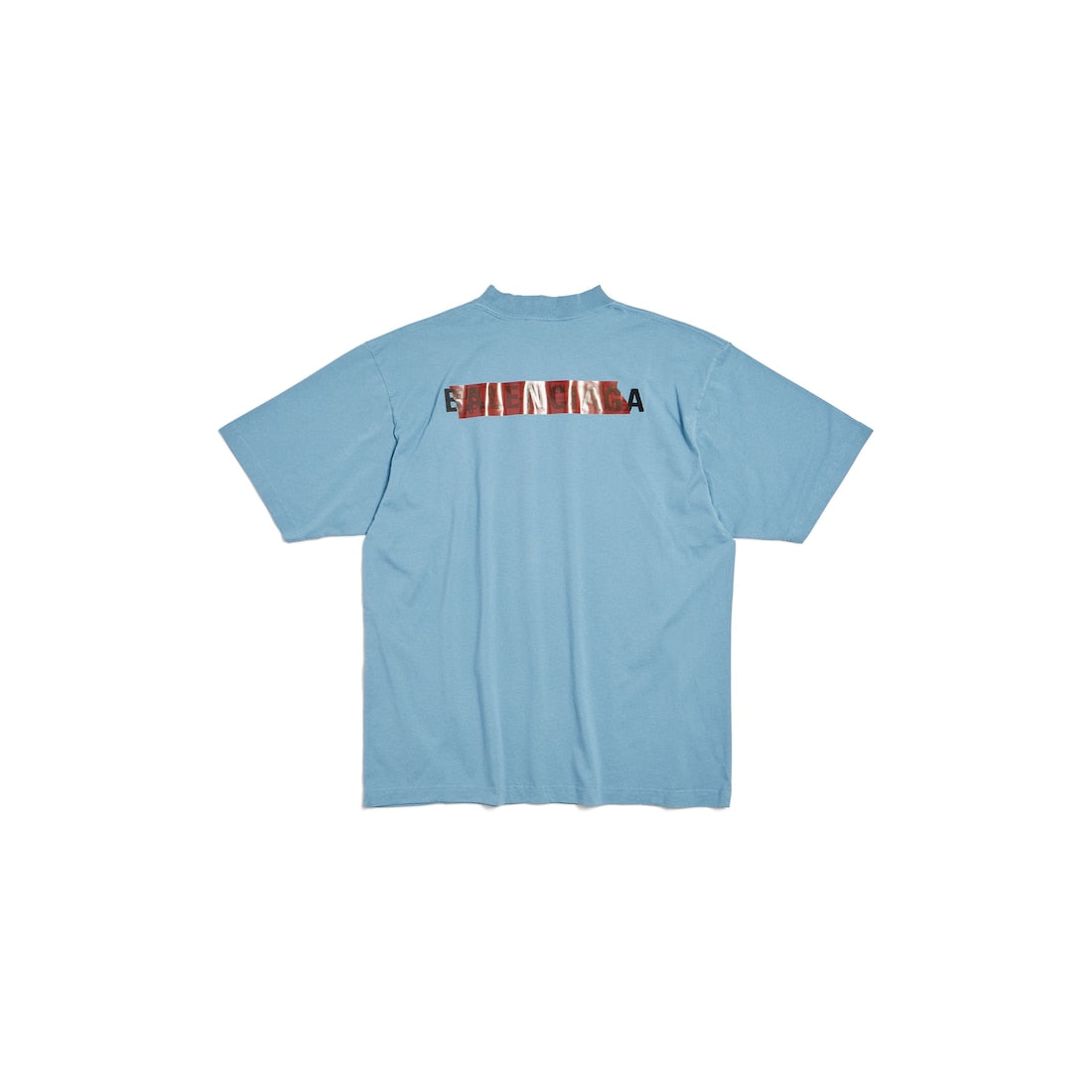 Men's Taped Balenciaga Back T-shirt Medium Fit in Grey Blue Taped