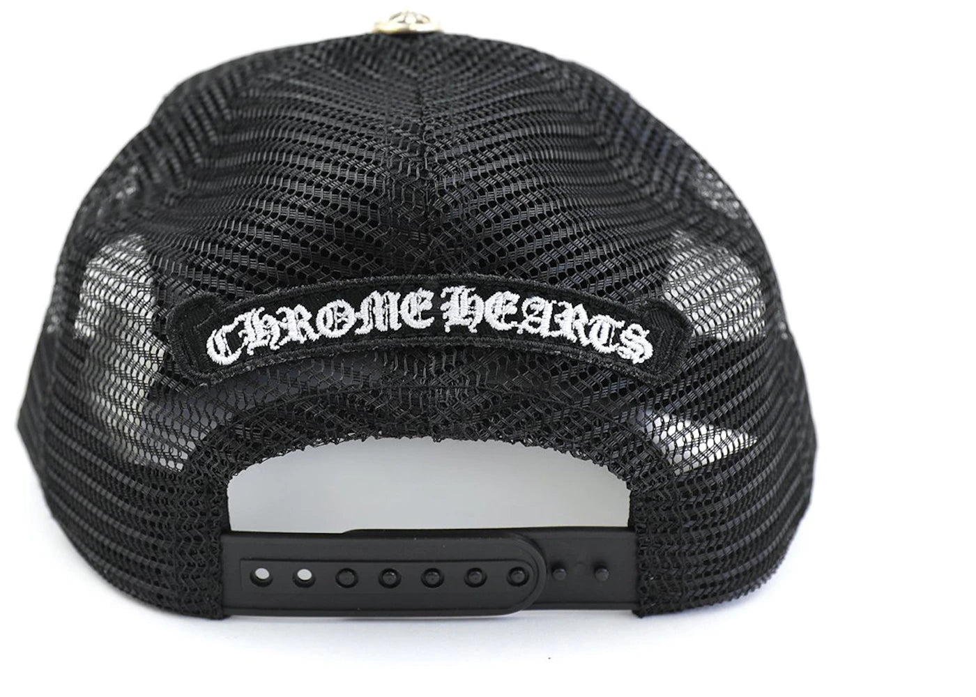 Chrome Hearts Eye Chart Made in Hollywood Trucker Hat Black