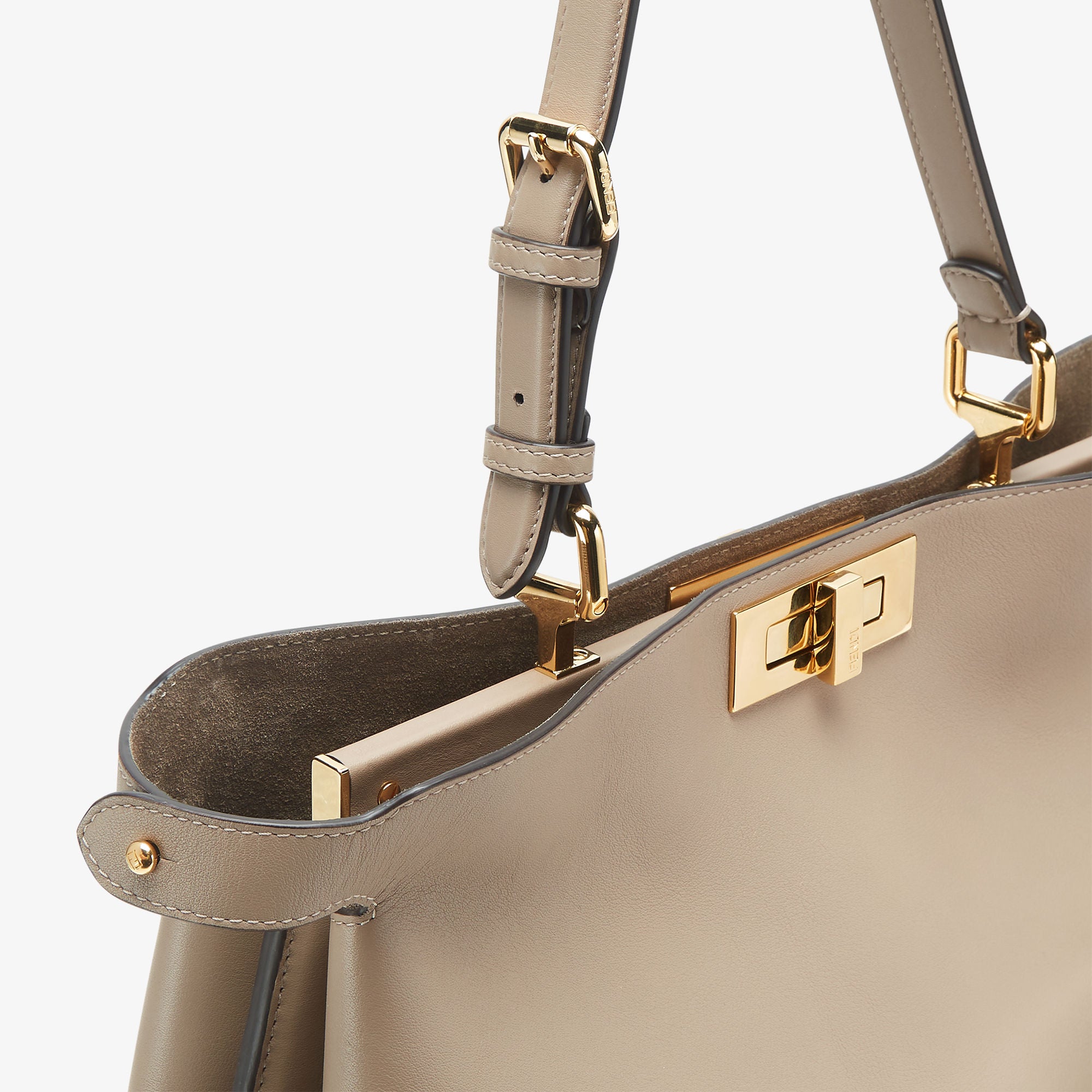 Peekaboo Soft Large Dove gray leather bag
