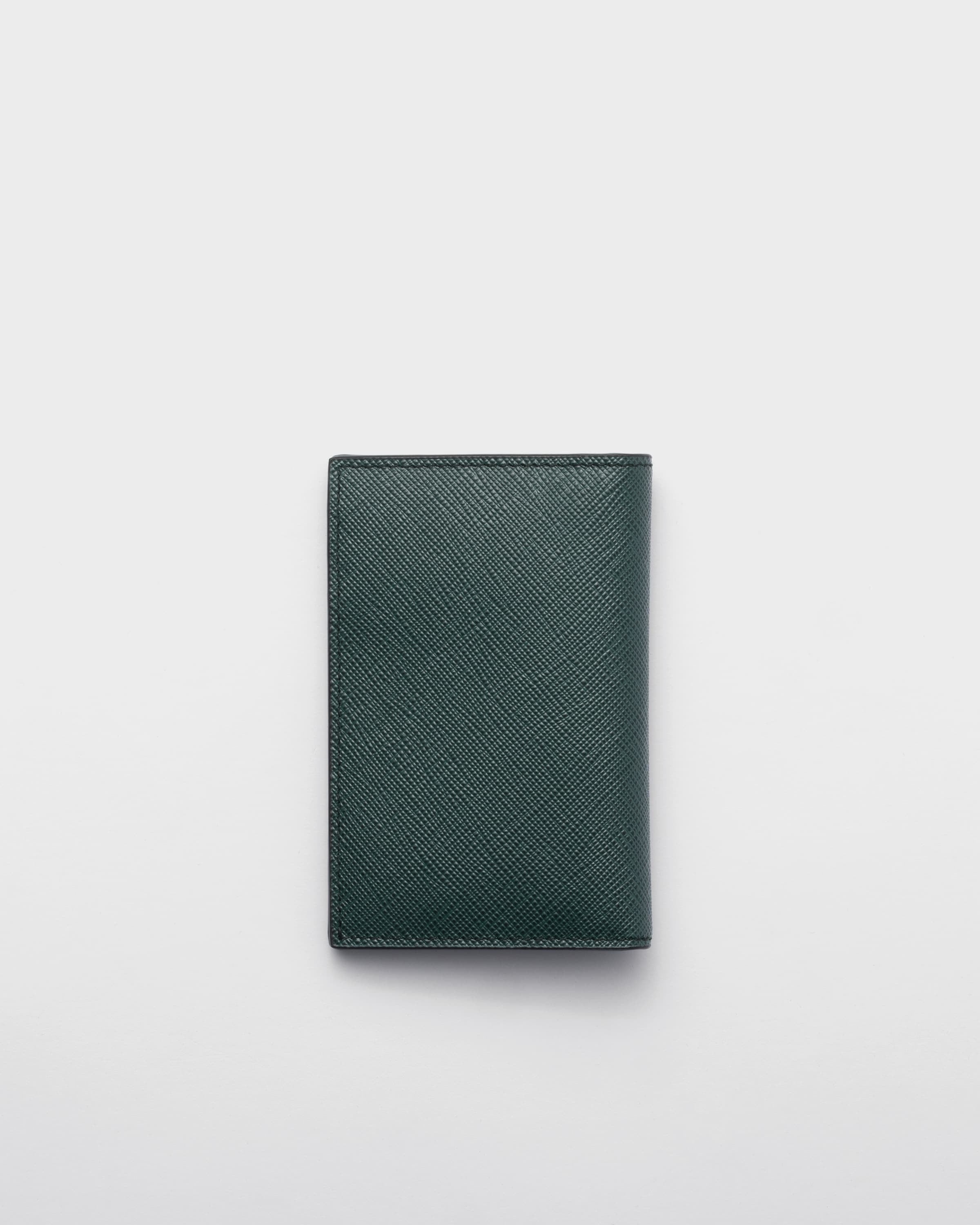 Saffiano Leather Card Holder Emerald Green