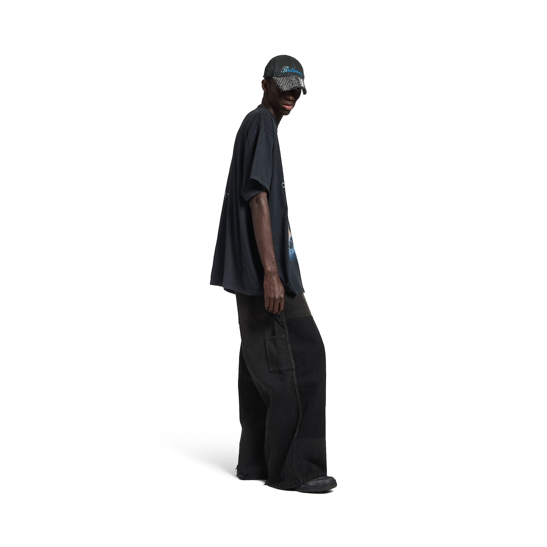 Balenciaga Music | Britney Spears Series Oversized T-shirt in Faded Black/Blue