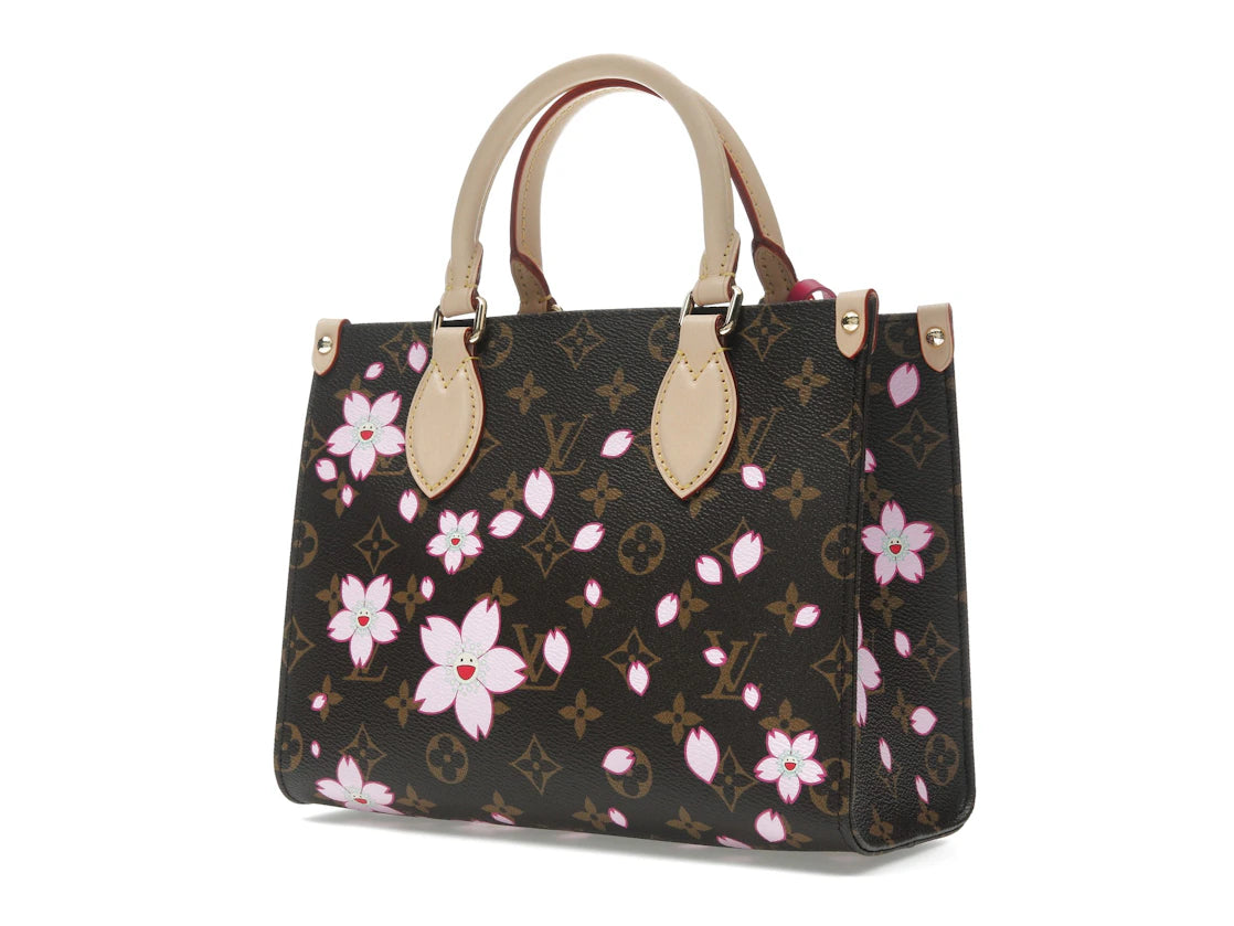 Louis Vuitton x Takashi Murakami OnTheGo PM Sakura Brown