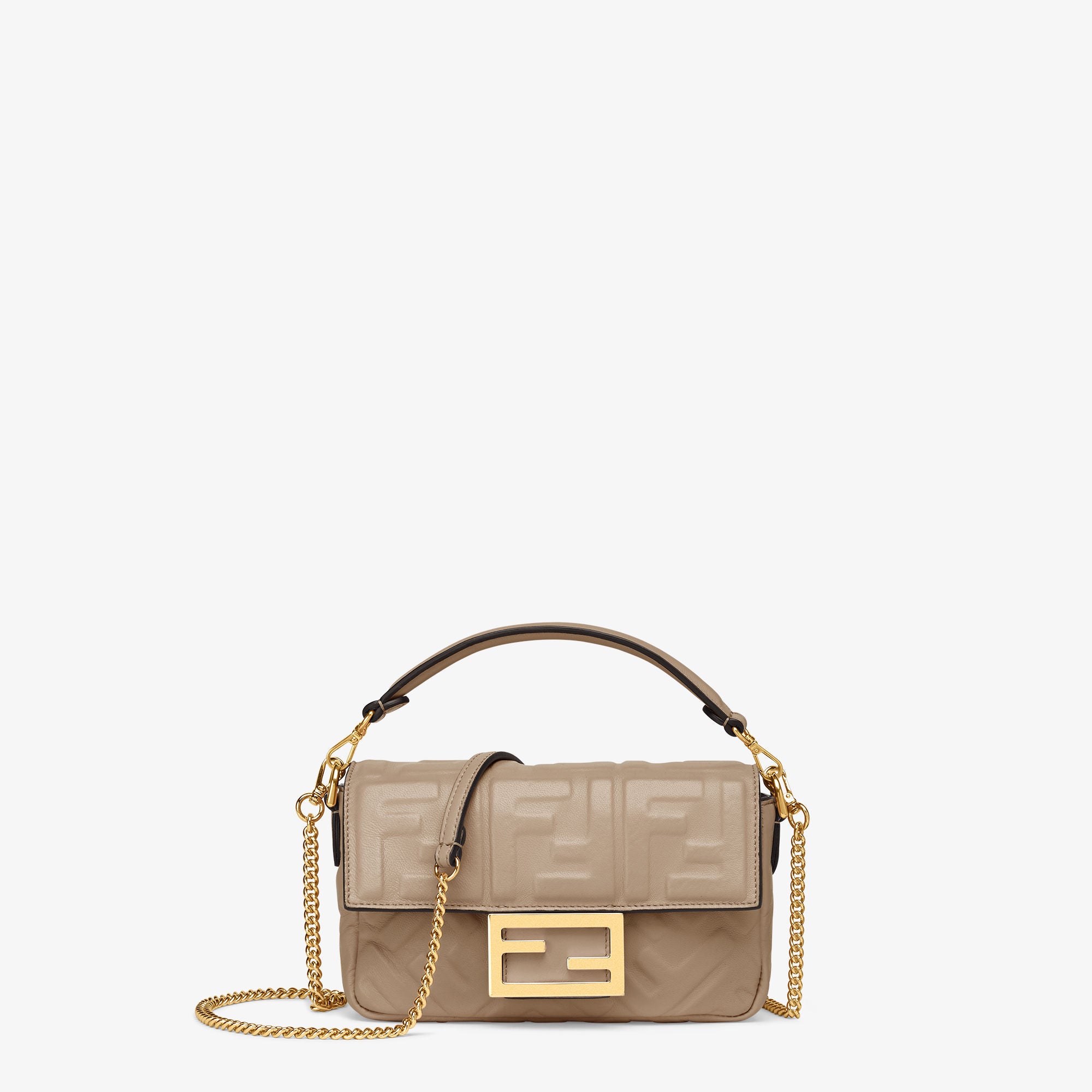 Baguette Mini Dove gray nappa leather bag
