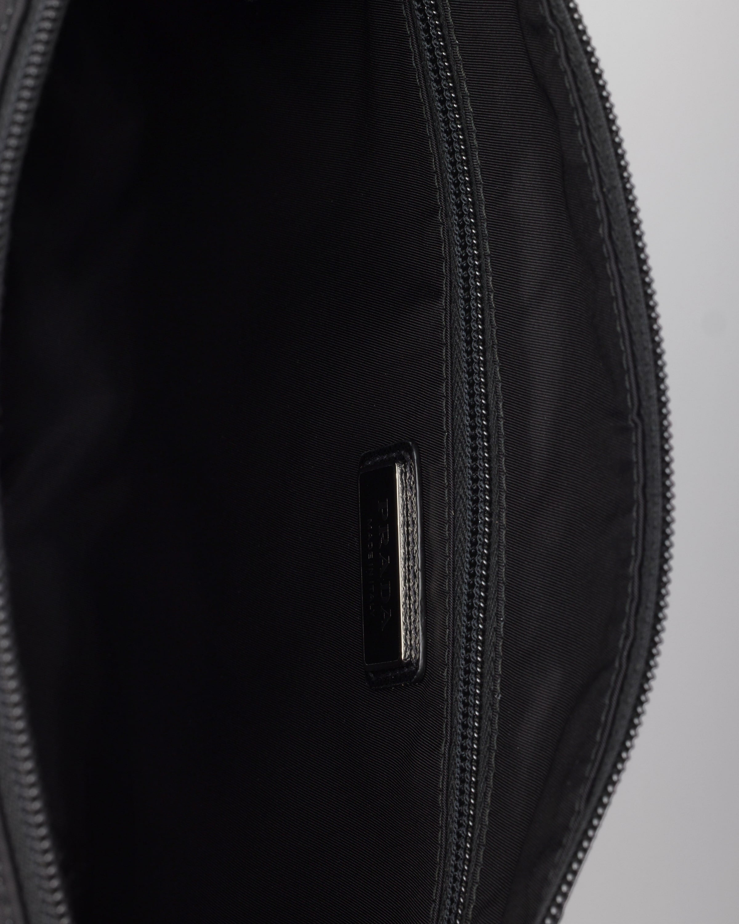 Large Re-Nylon and Saffiano leather shoulder bag Black