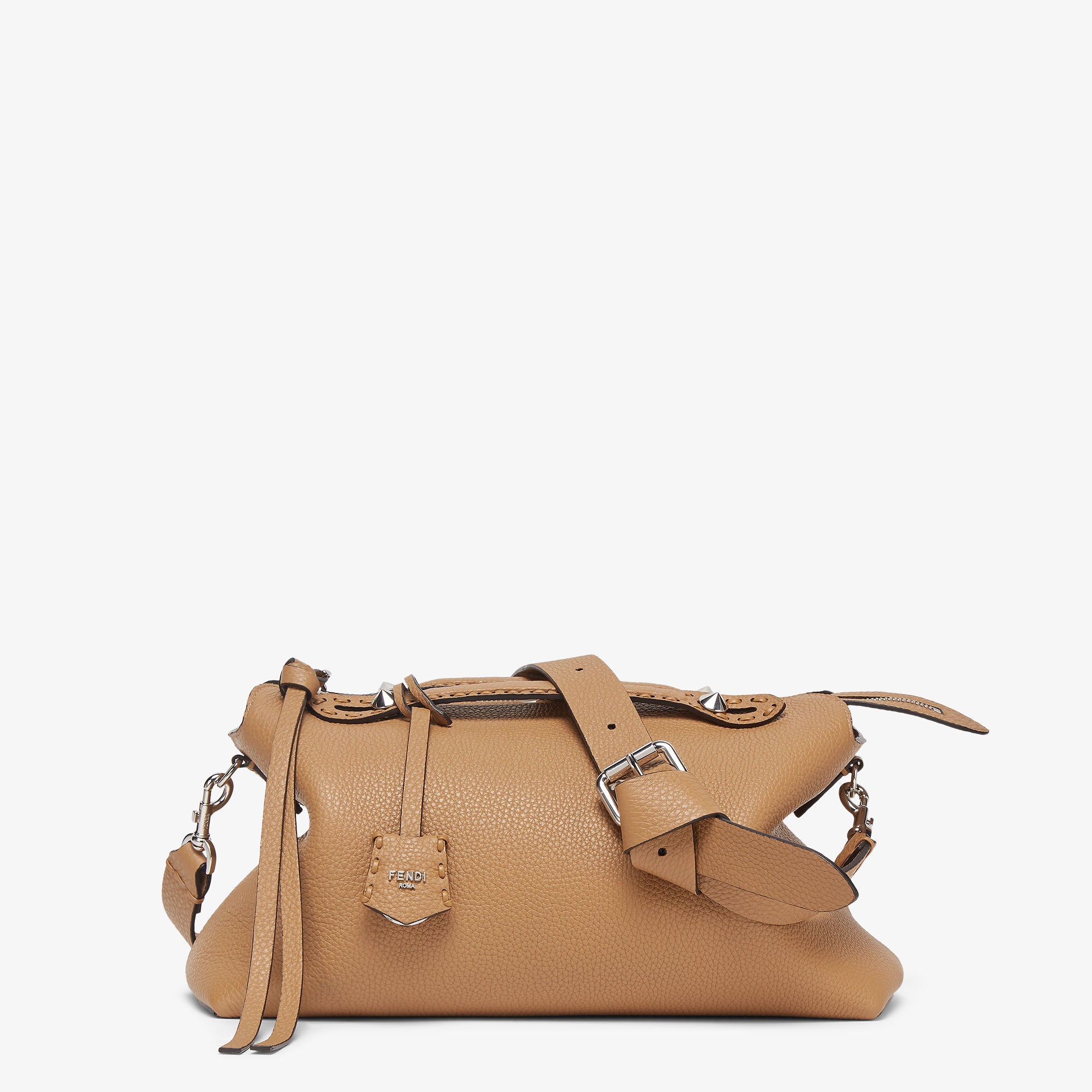 By The Way Selleria Large Cappuccino-colored Selleria bag with 200 hand-sewn stitches