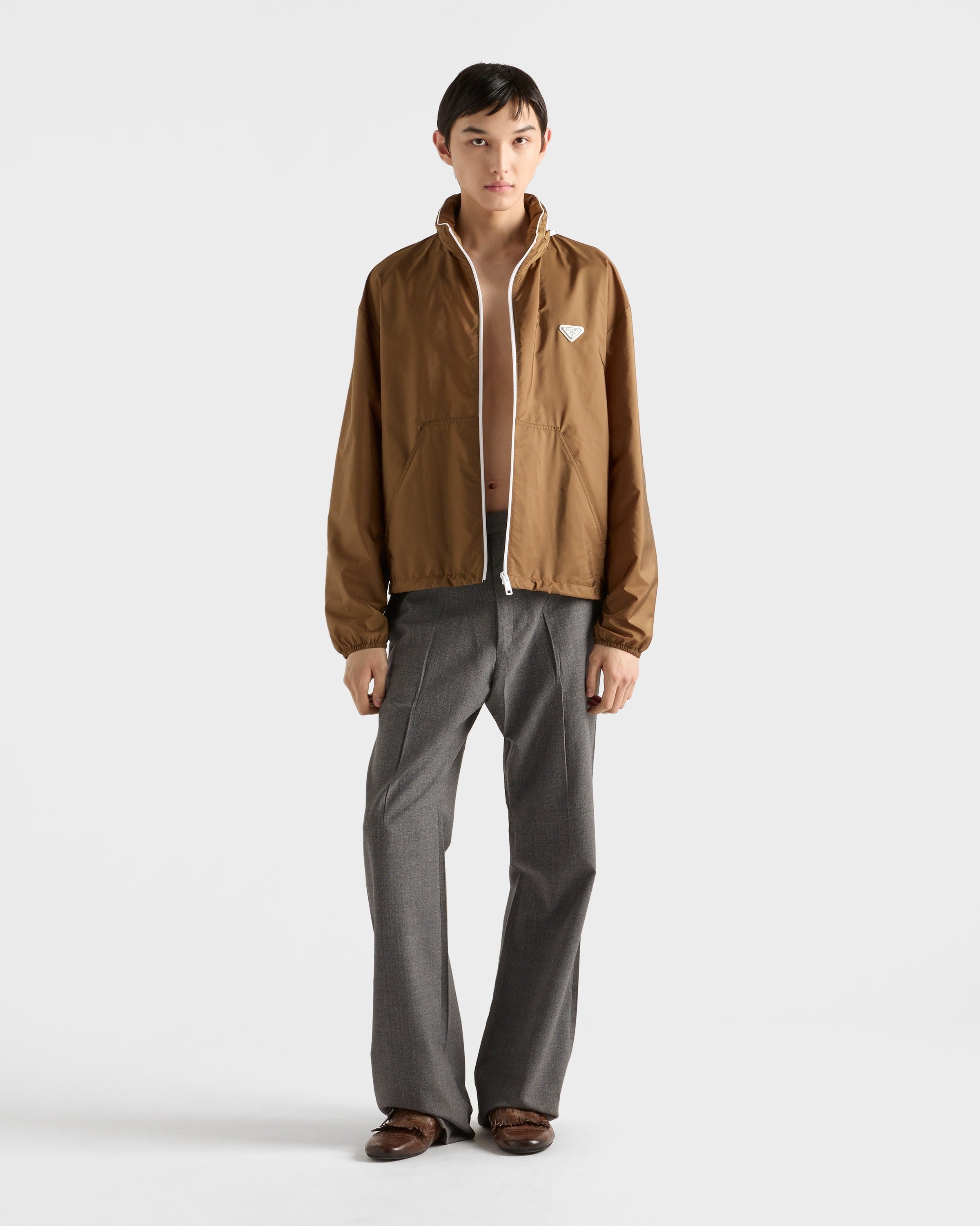 Re-Nylon jacket Cinnamon/White