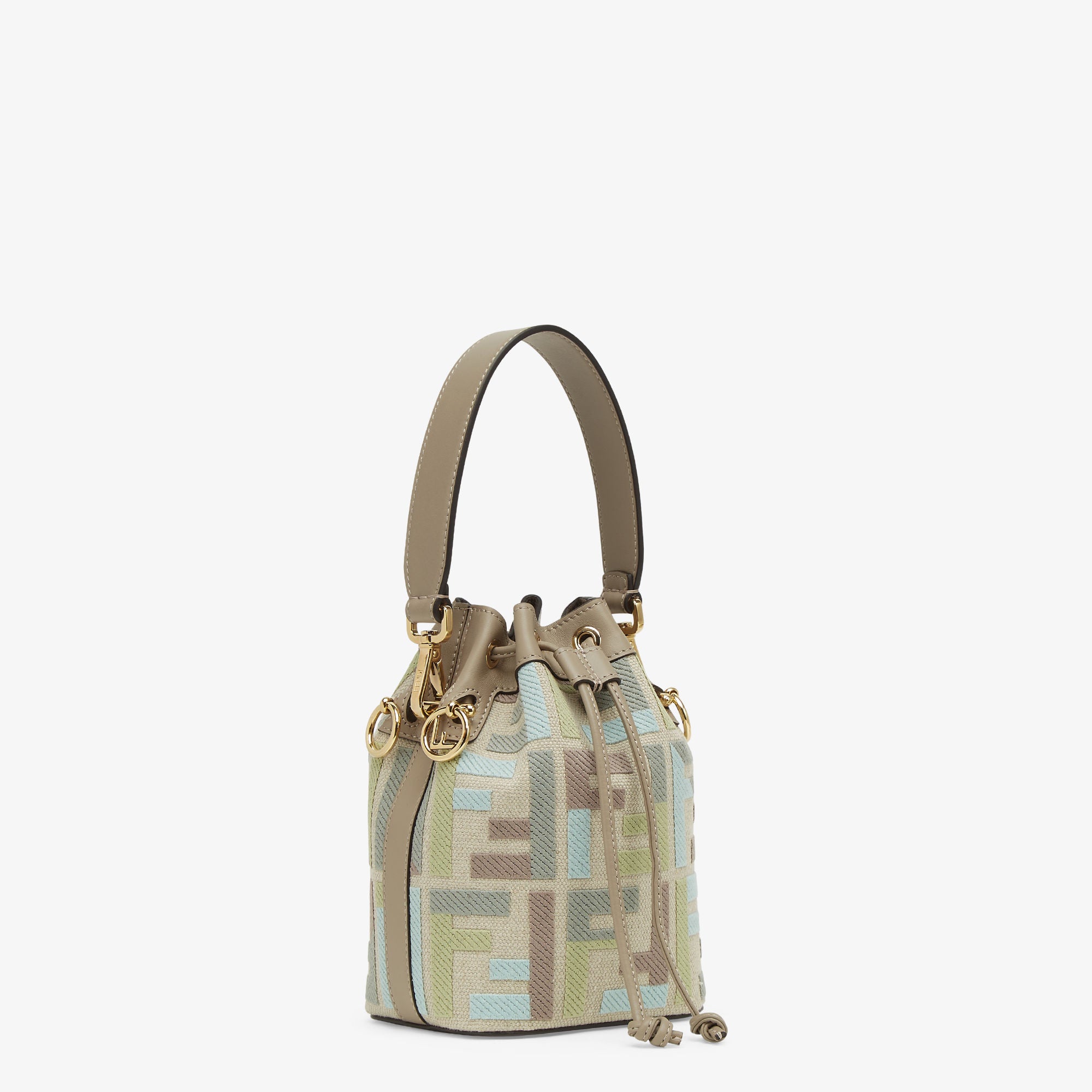 Mon Tresor Canvas mini-bag with multicolor FF embroidery