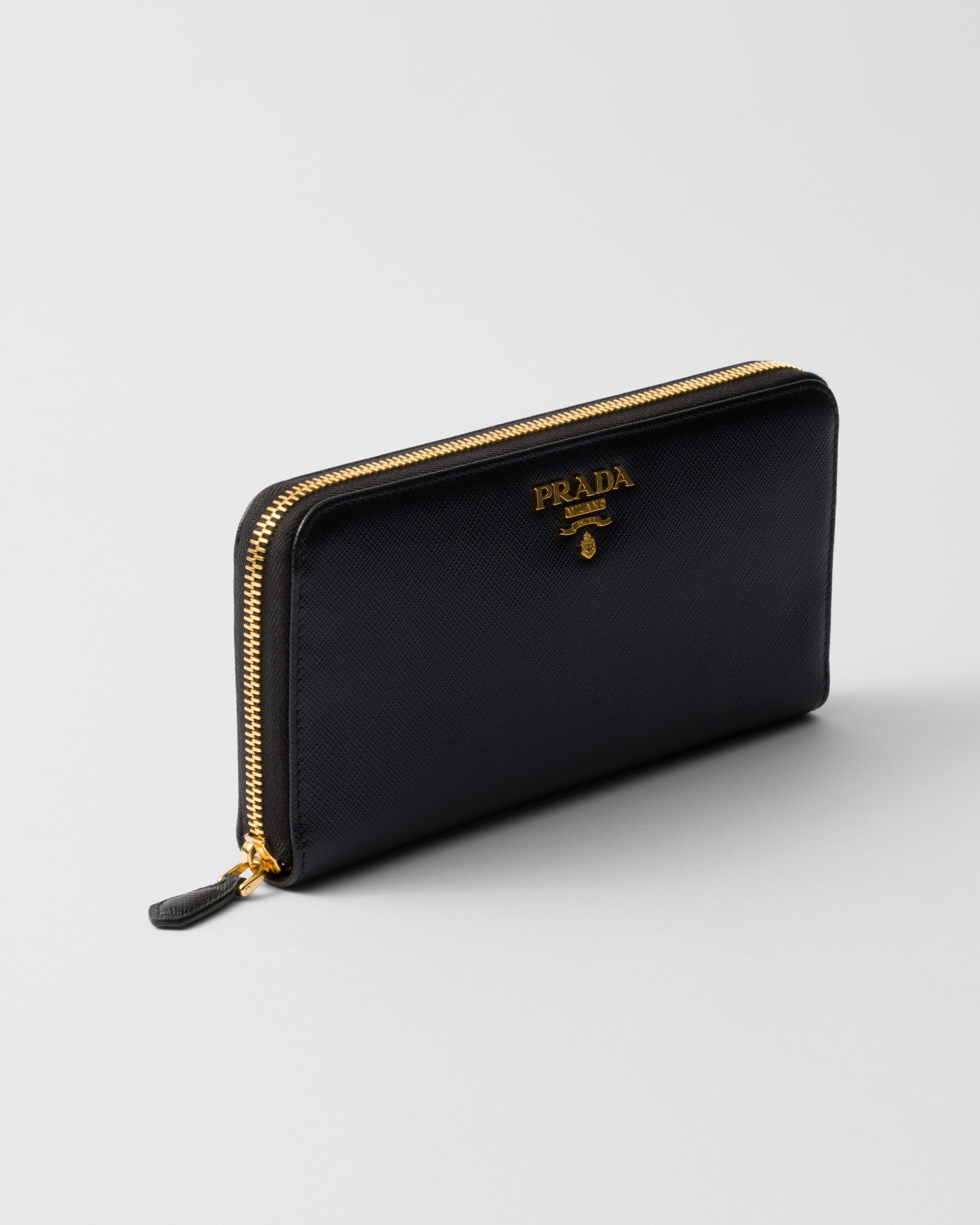 Large Saffiano Leather Wallet Black