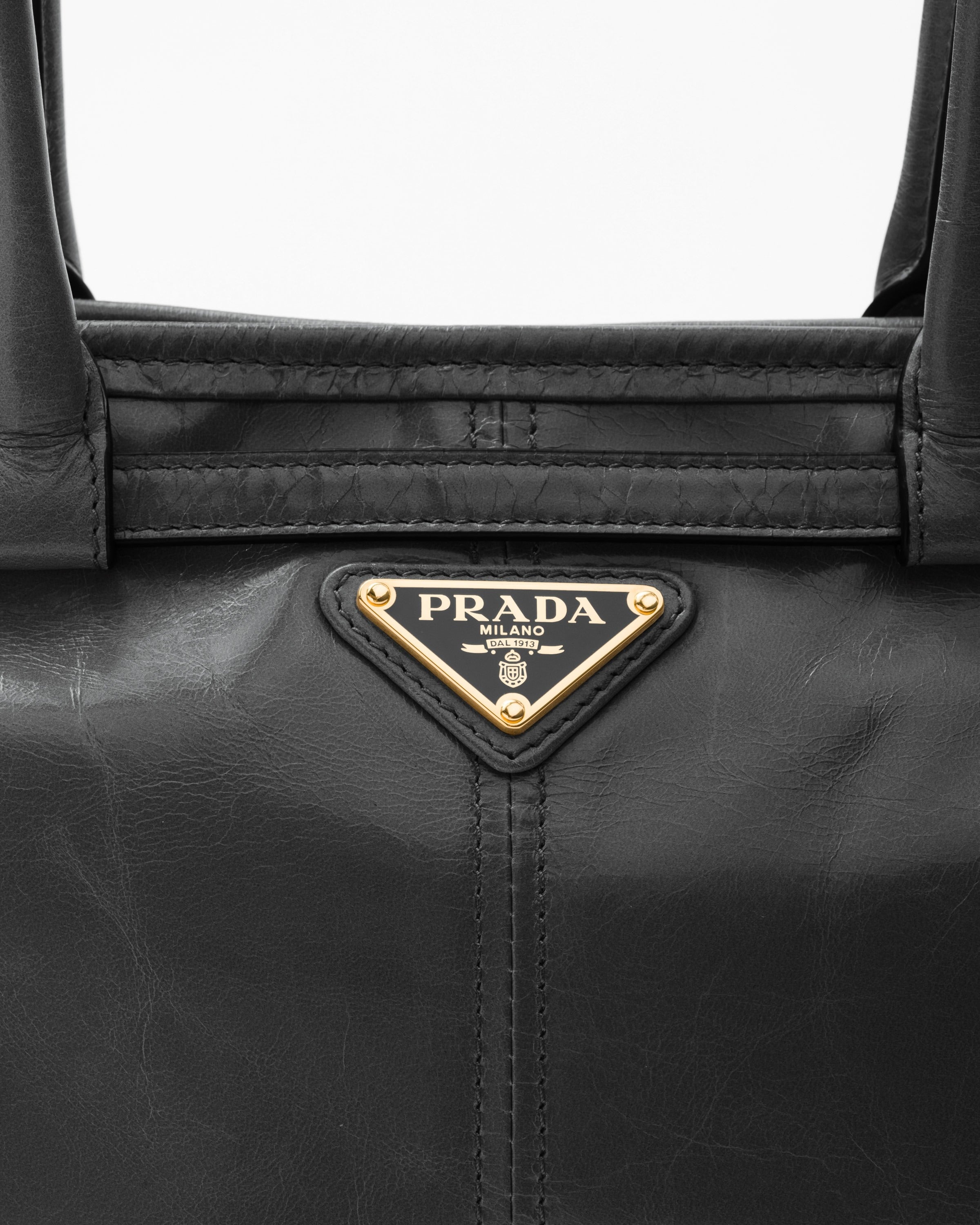 Prada Bonnie medium leather handbag Black