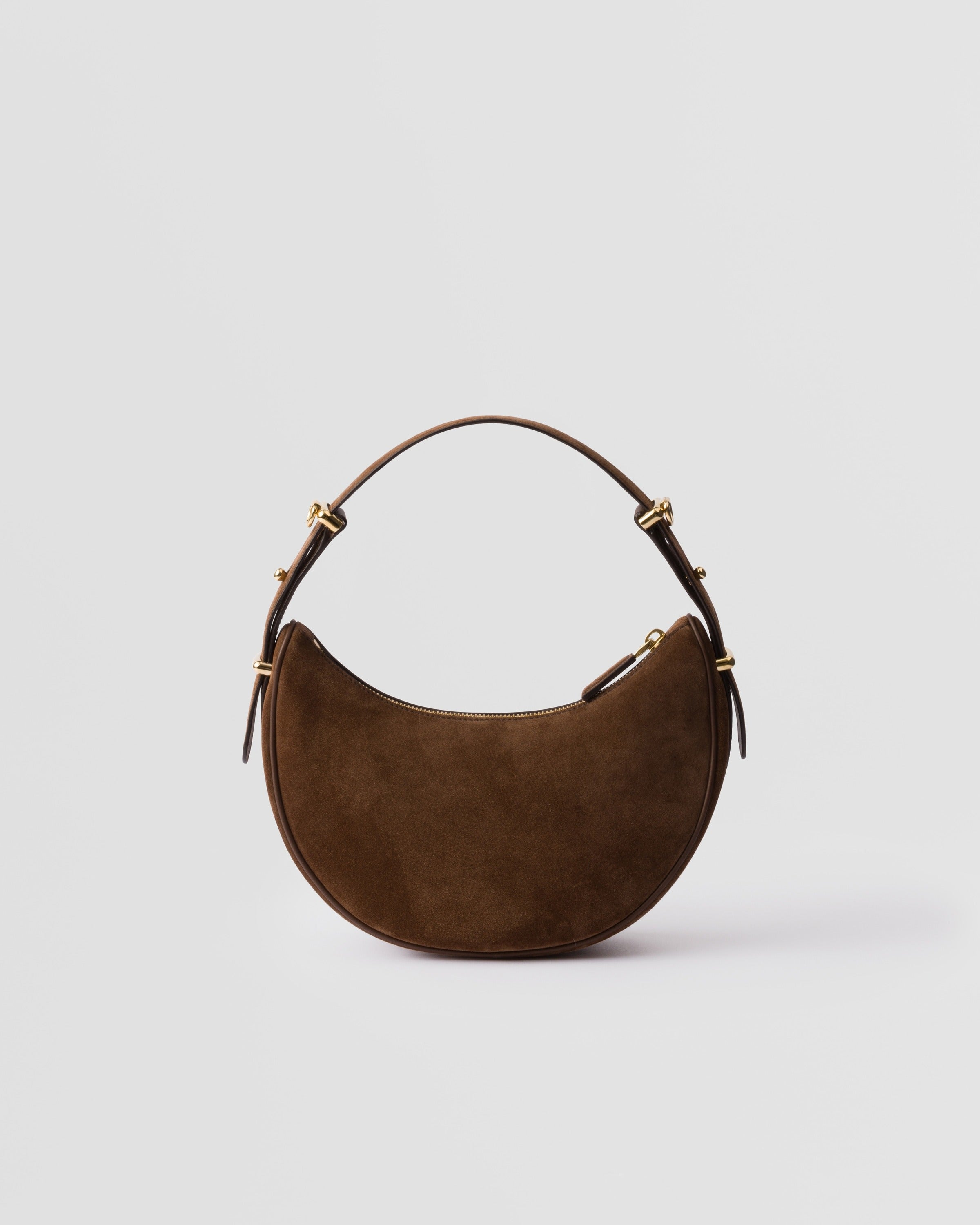 Prada Arqué suede shoulder bag Cocoa Brown
