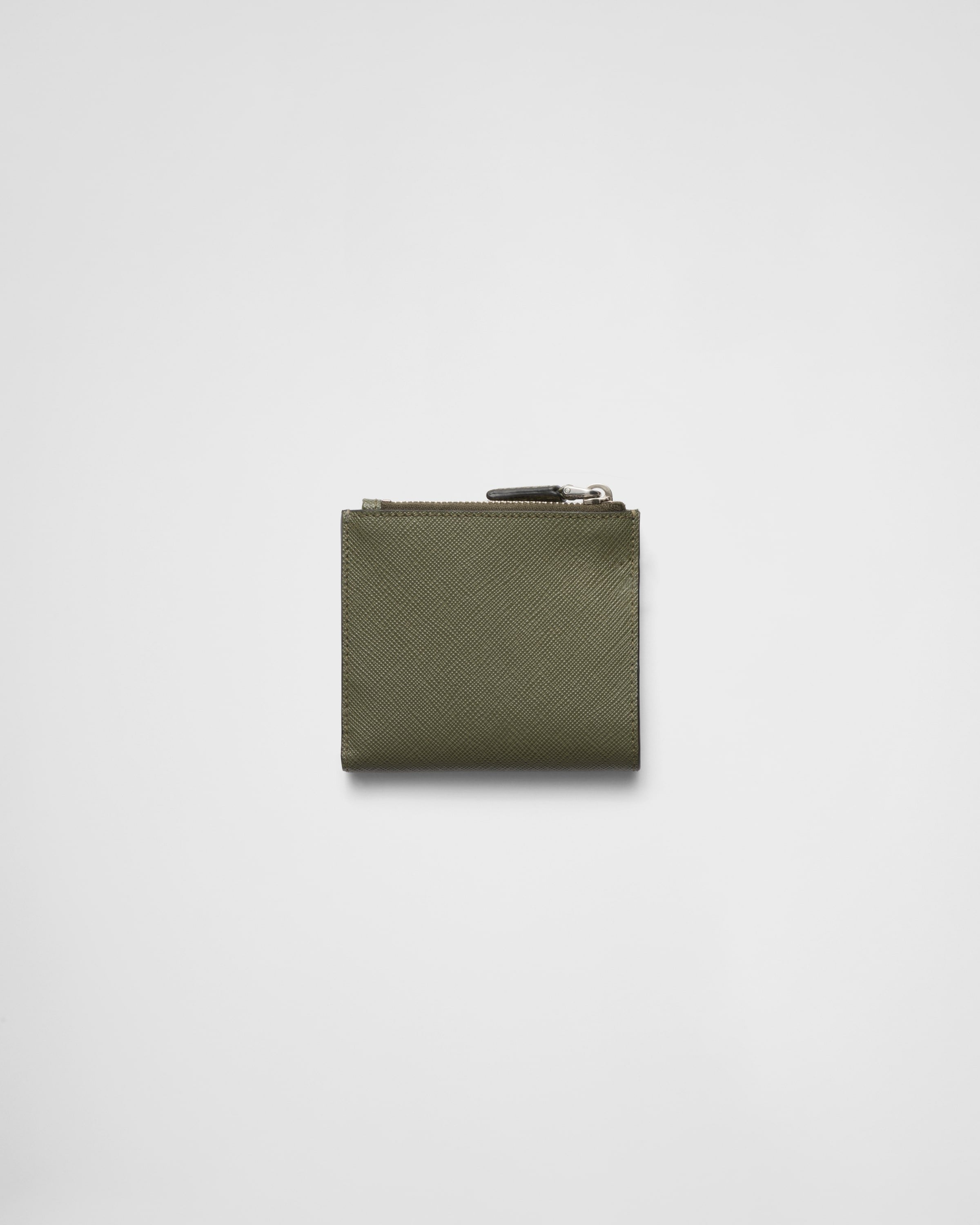 Small Saffiano leather wallet Loden Green