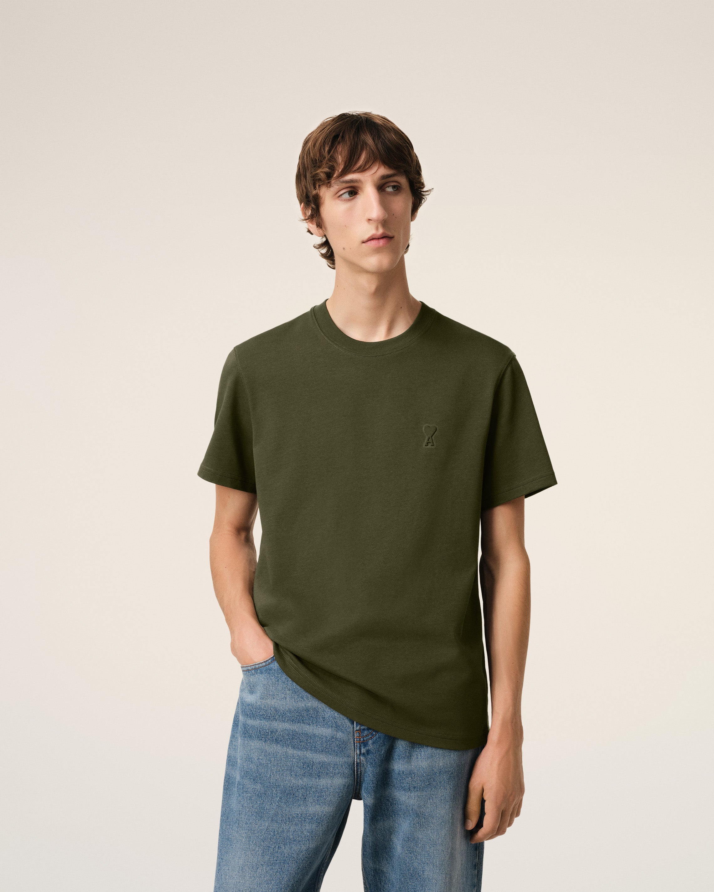 GREEN COTTON AMI DE COEUR T-SHIRT LODEN