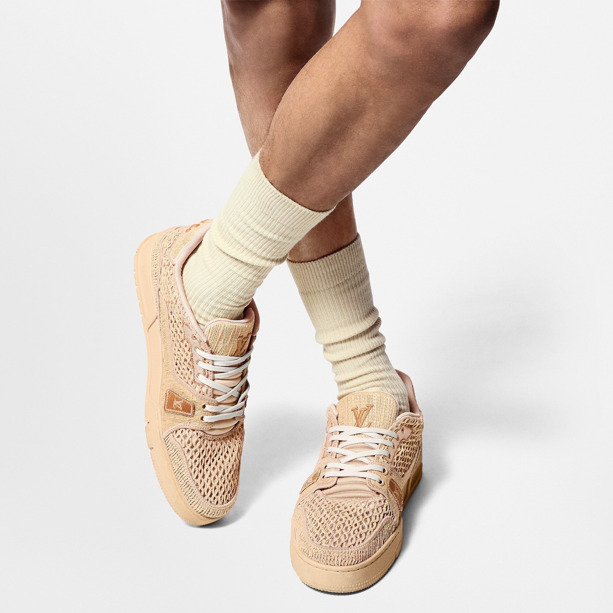 LV Trainer Sneaker Raffia Beige