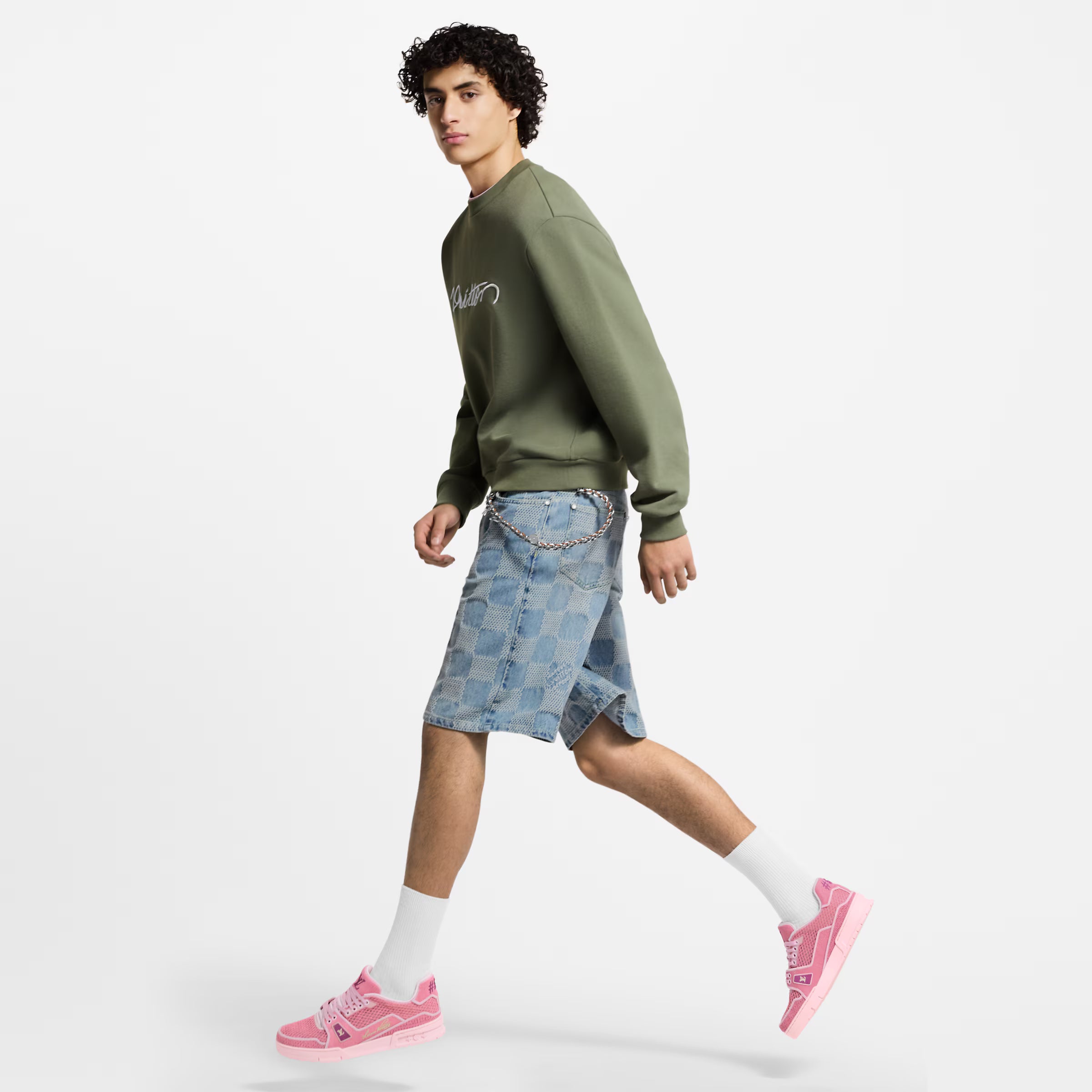 LV Trainer Sneaker Raffia Pink