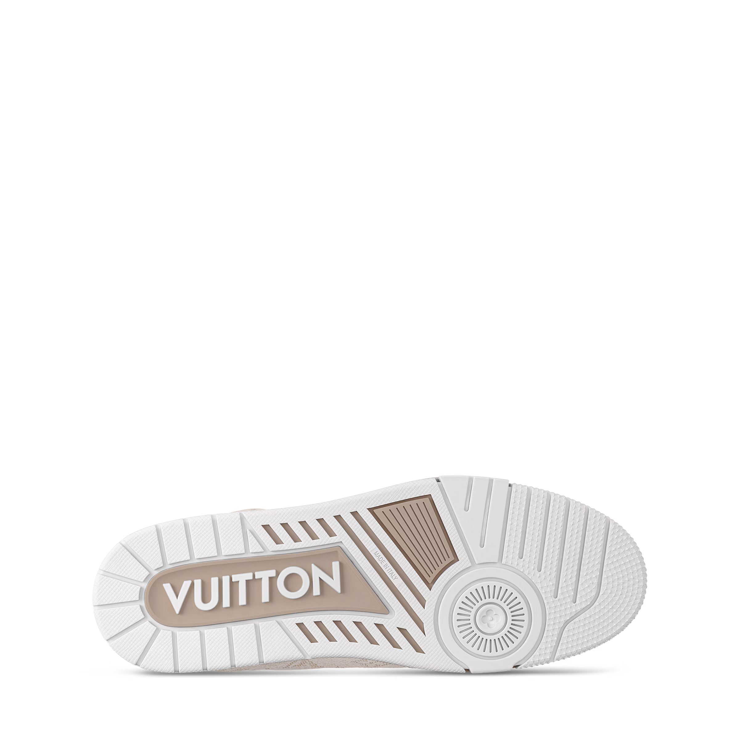 LV Trainer Sneaker Leather Velcro Stap Beige