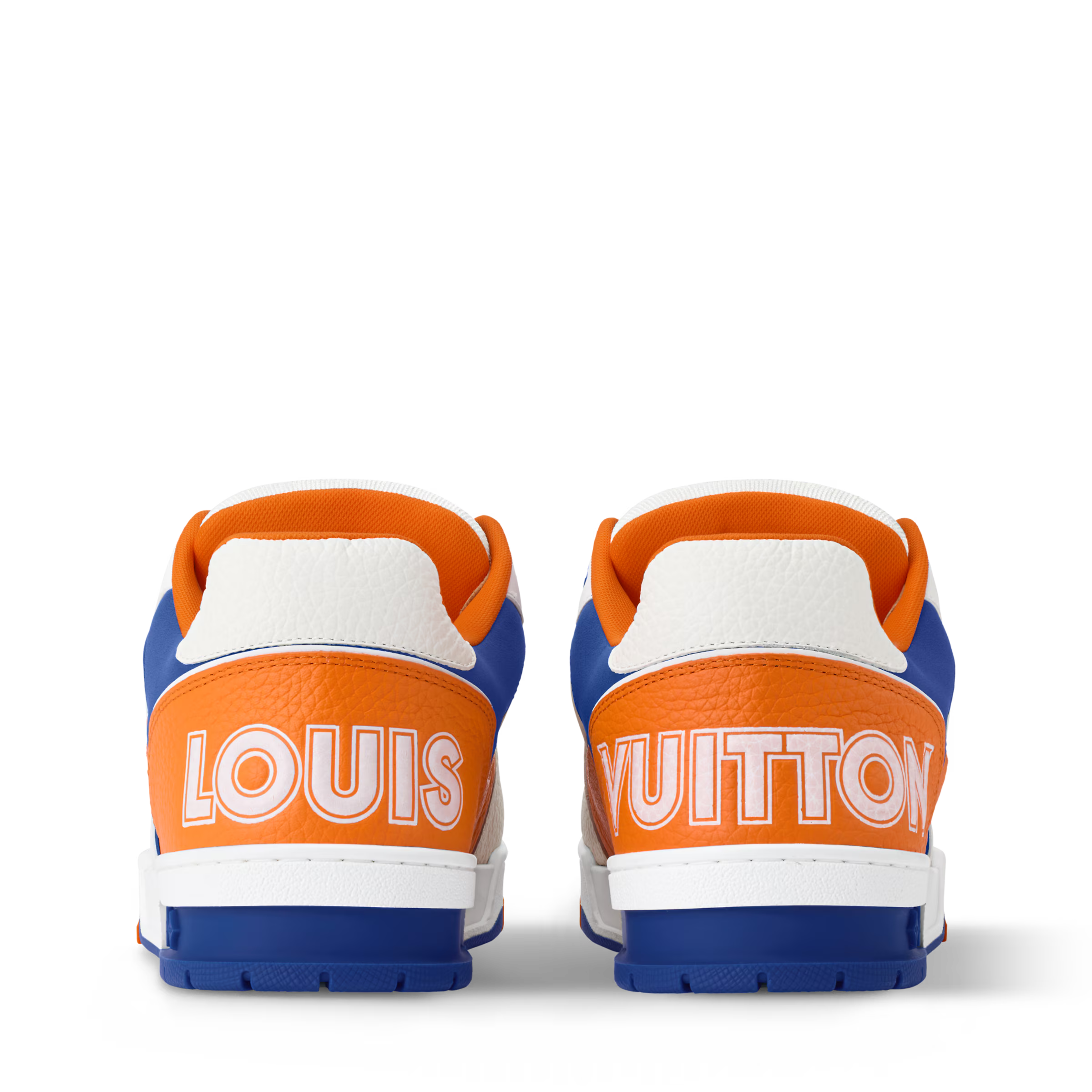 LV Trainer Sneaker Leather Velcro Stap Orange