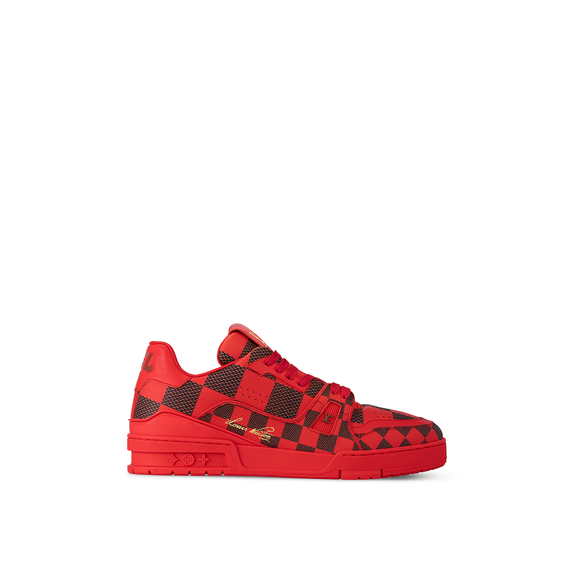 LV Trainer Sneaker Damier Pop Red