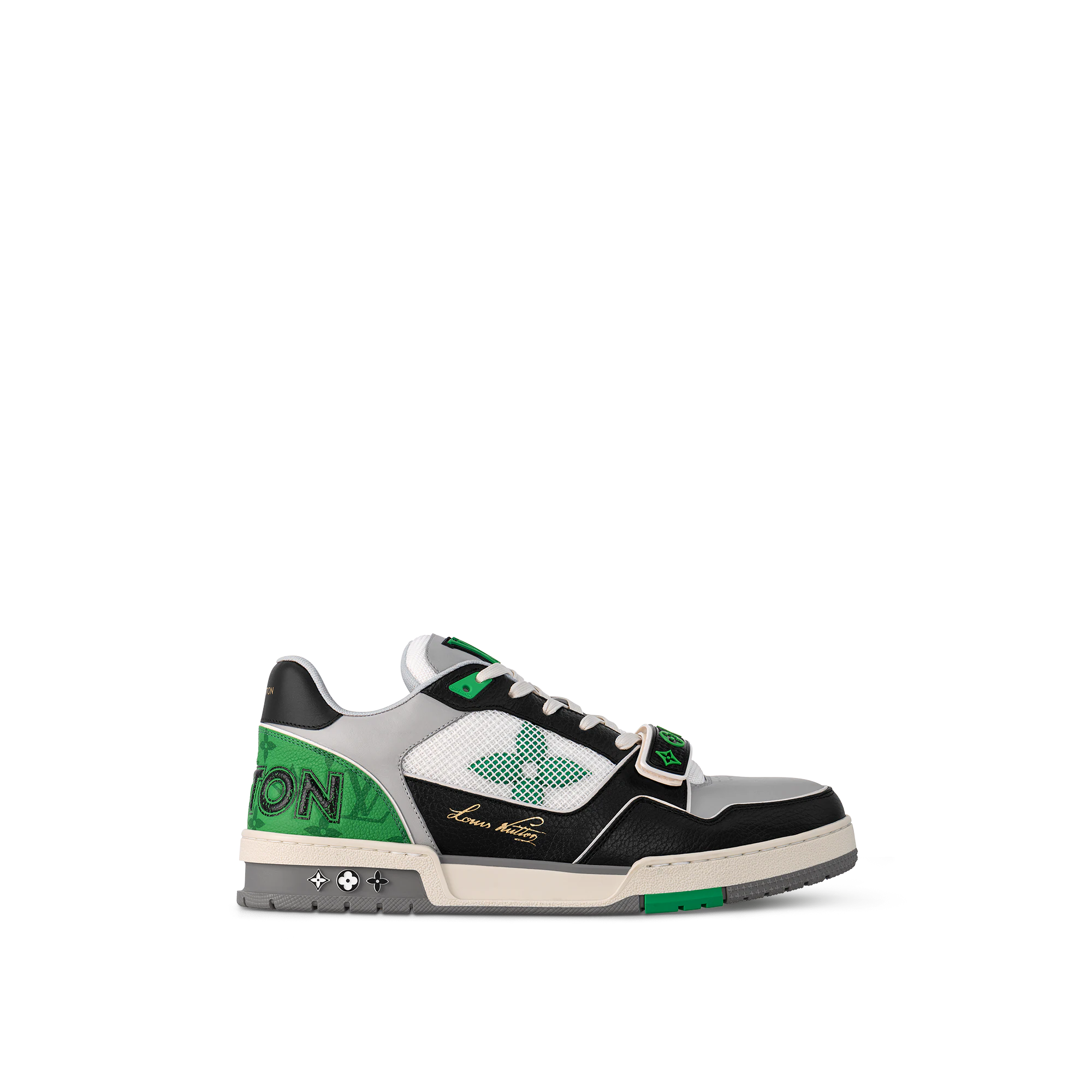 LV Trainer Monogram Strap Black White Green