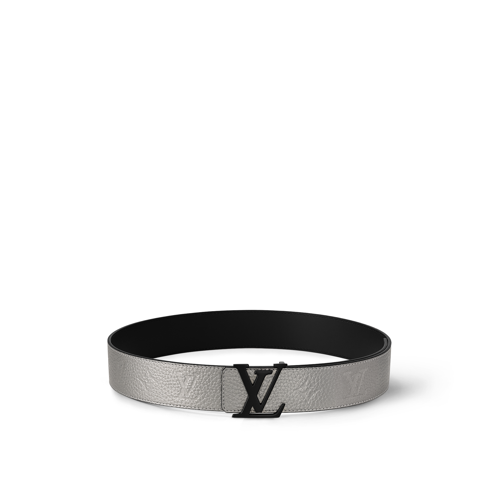 LV Initials 40mm Reversible Belt Taurillon Monogram - Silver