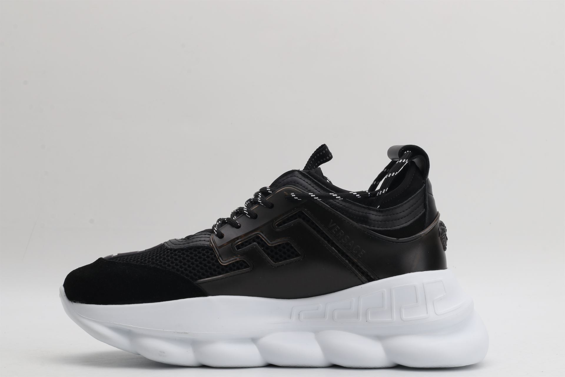 Versace Chain Reaction Trainers Black White
