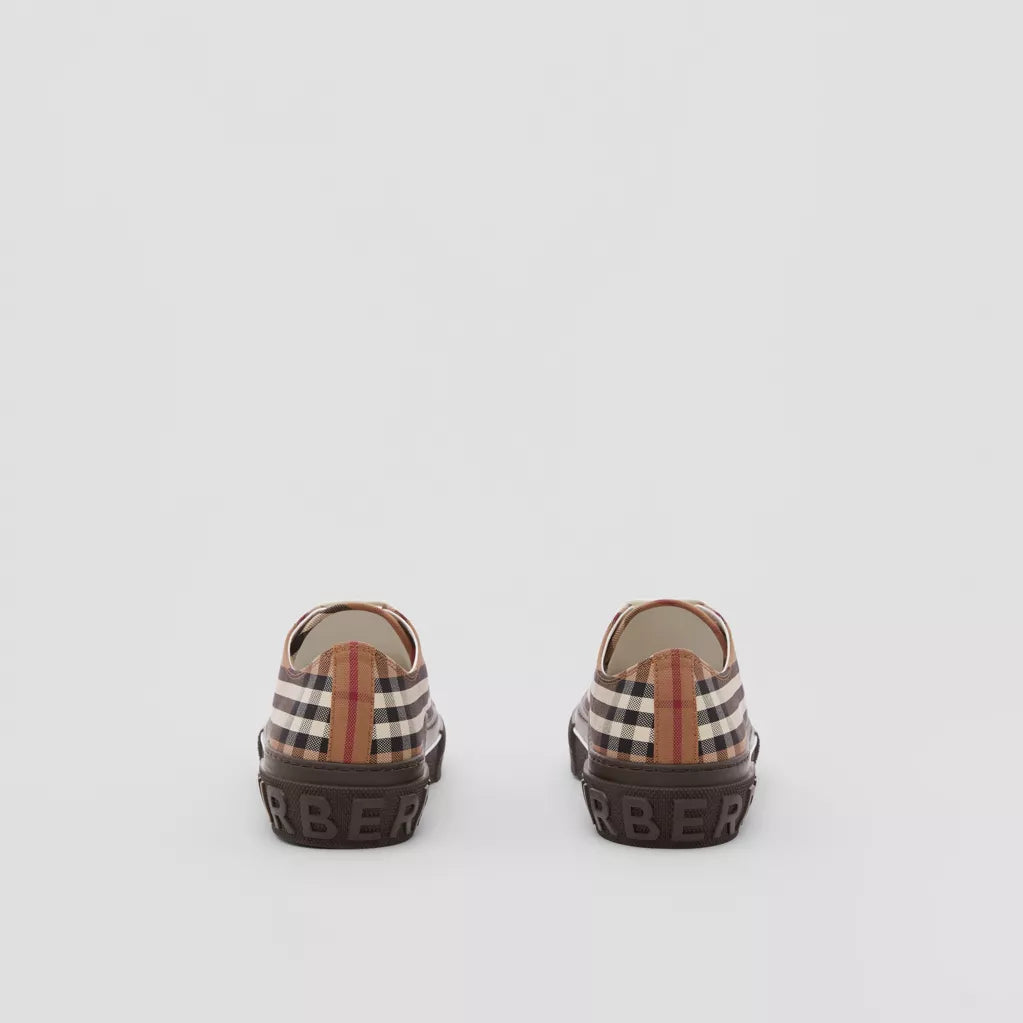 Burberry Vintage Check Cotton Sneakers Birch Brown