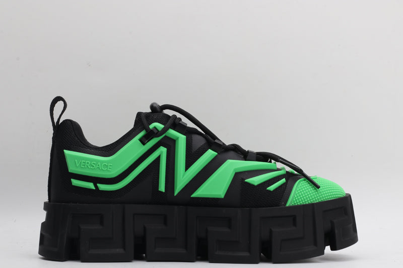 Versace Greca Labyrinth Lace-Up Black Green