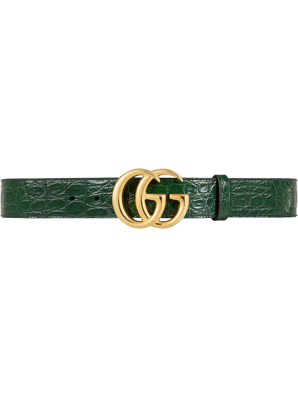 Gucci Double G Crocodile-Effect Belt