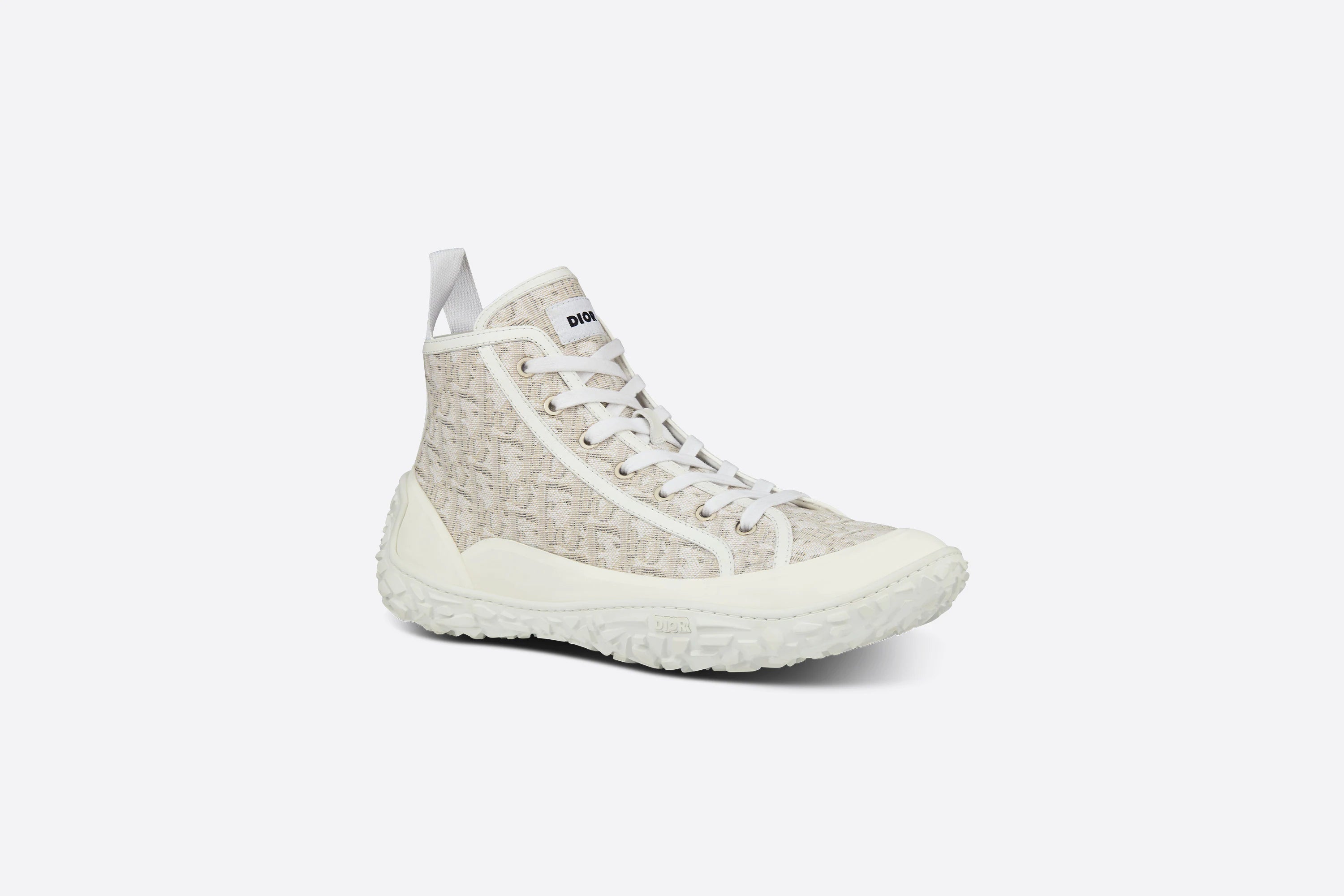 Dior DIORIZON ANKLE BOOT Off-White Dior Oblique Jacquard and White Rubber