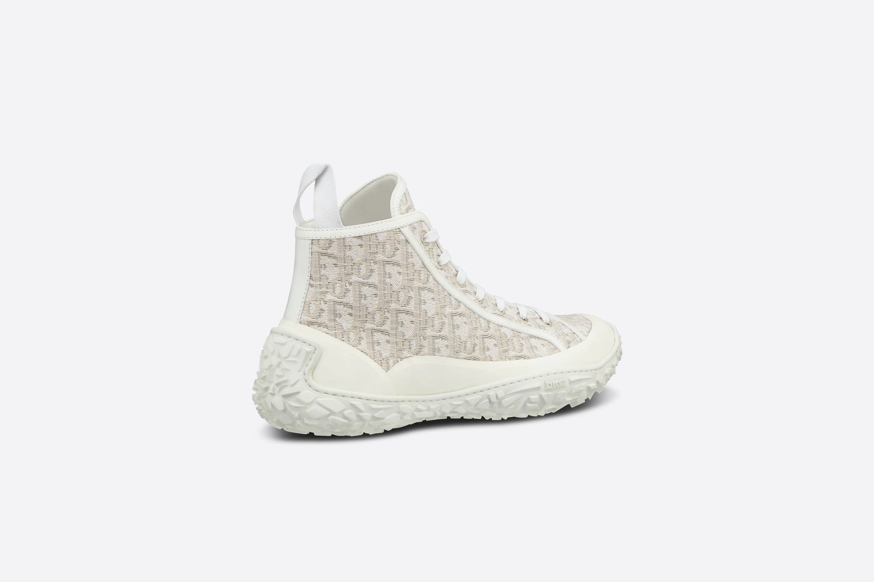 Dior DIORIZON ANKLE BOOT Off-White Dior Oblique Jacquard and White Rubber